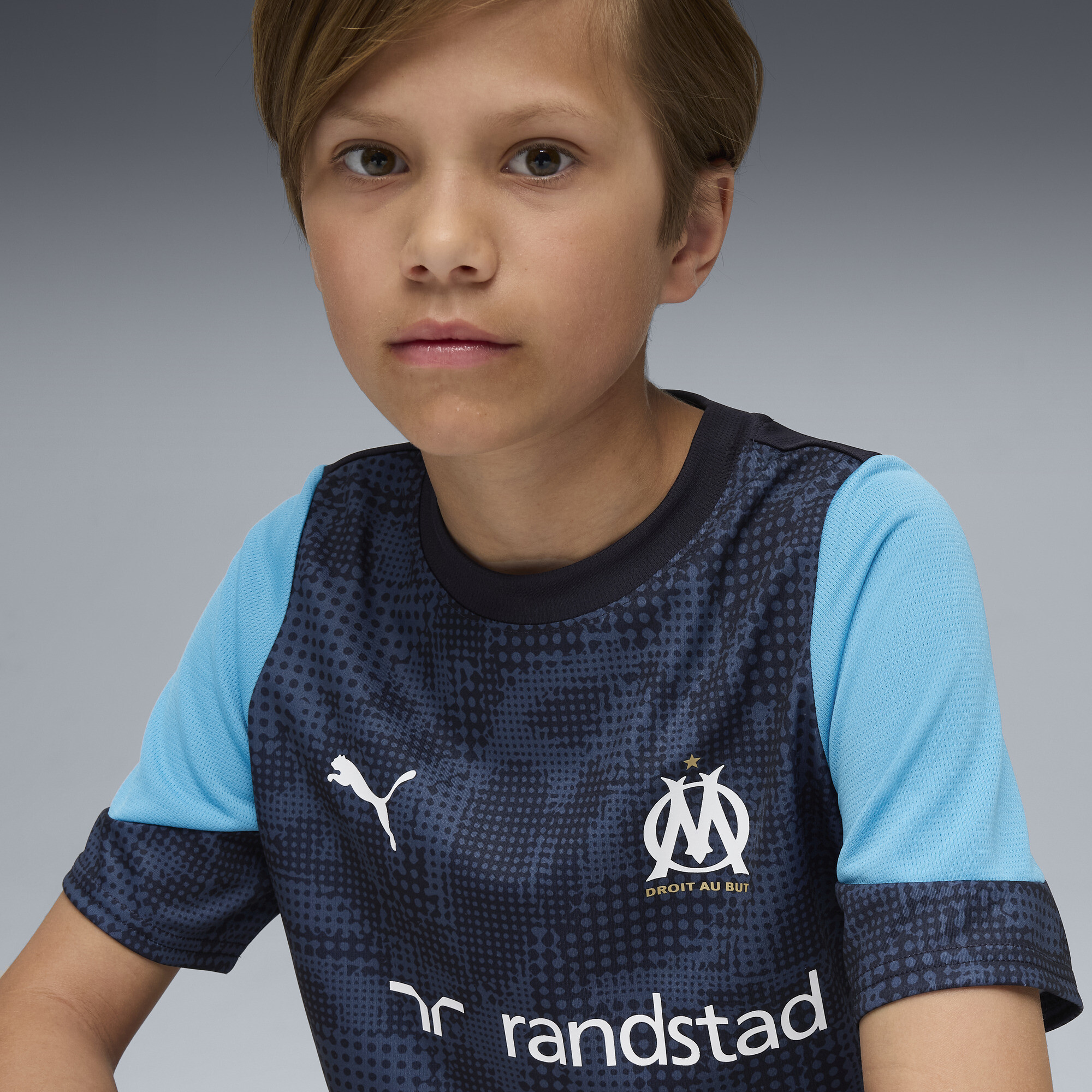 PUMA Olympique de Marseille trainingsshirt, Blauw, Maat 5-6Y thumbnail 6