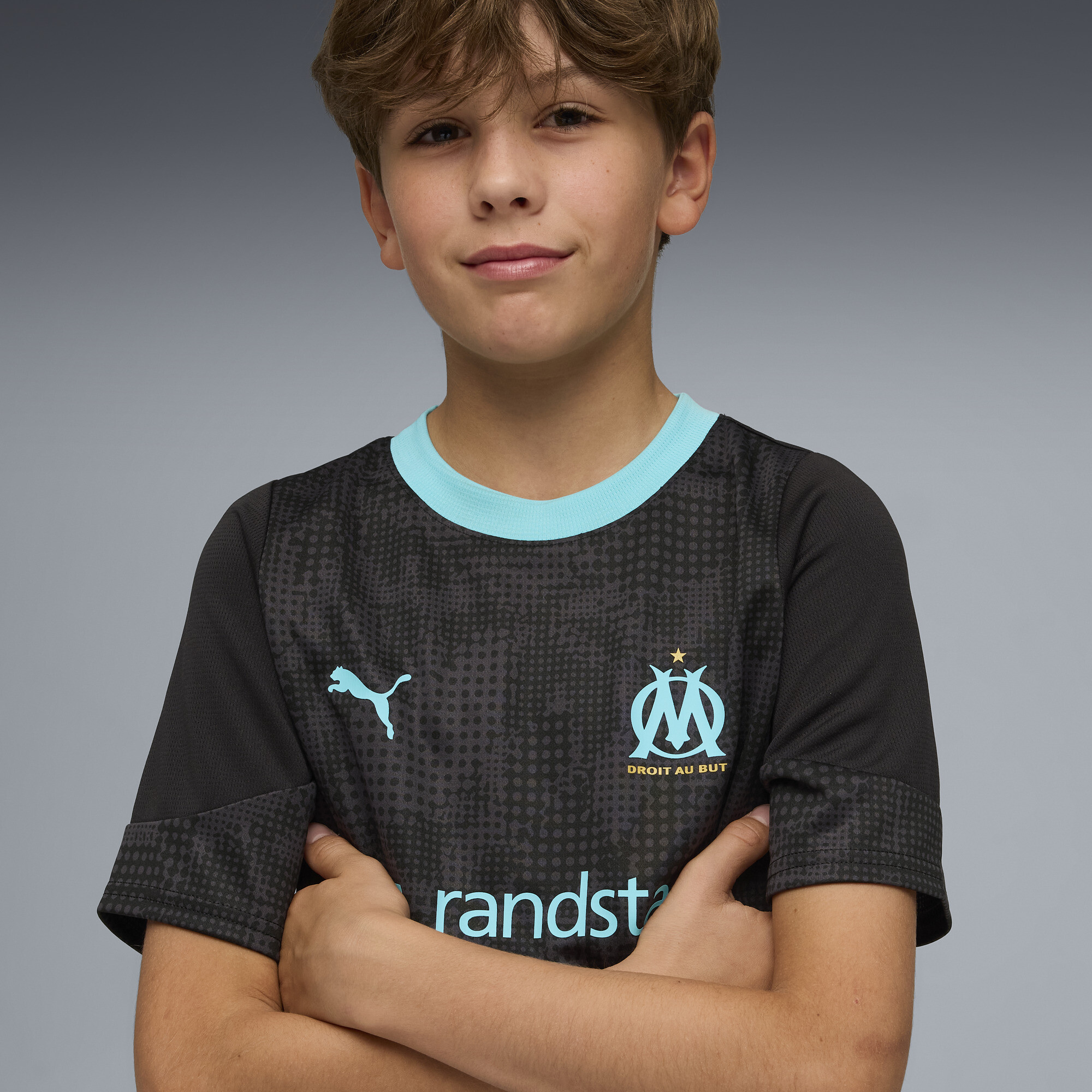 PUMA Olympique de Marseille trainingsshirt, Zwart, Maat 5-6Y thumbnail 6