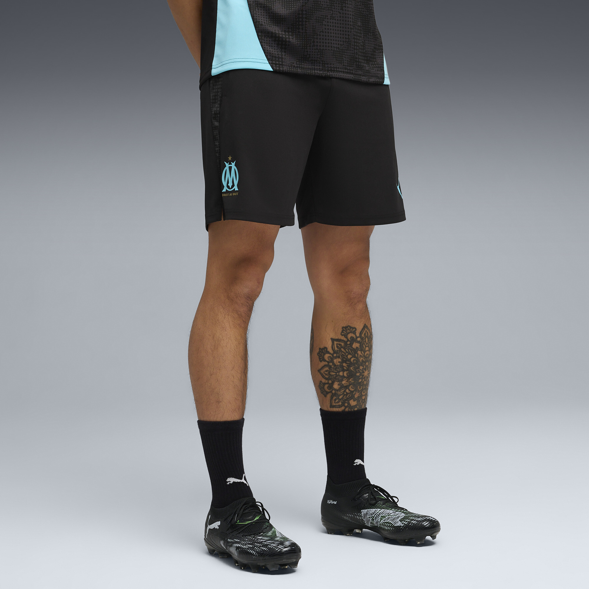 PUMA Olympique de Marseille trainingsshort voor Heren, Zwart, Maat M thumbnail 4