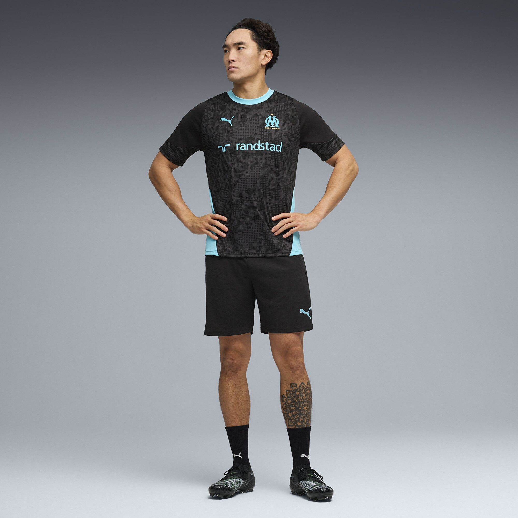 PUMA Olympique de Marseille trainingsshort voor Heren, Zwart, Maat M thumbnail 2