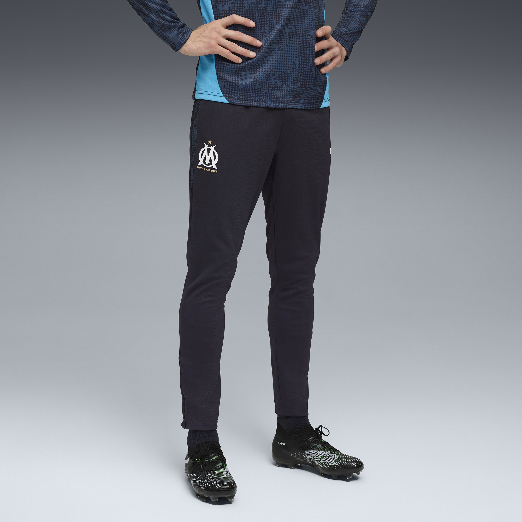 PUMA Olympique de Marseille trainingsbroek voor Heren, Blauw/Wit, Maat M thumbnail 6