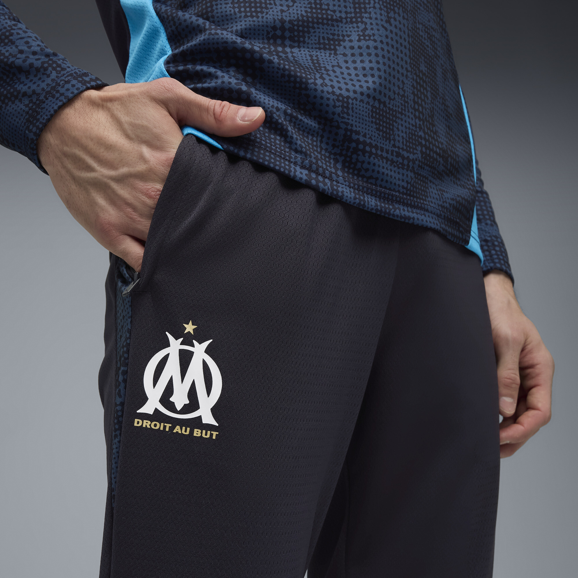 PUMA Olympique de Marseille trainingsbroek voor Heren, Blauw/Wit, Maat M thumbnail 5