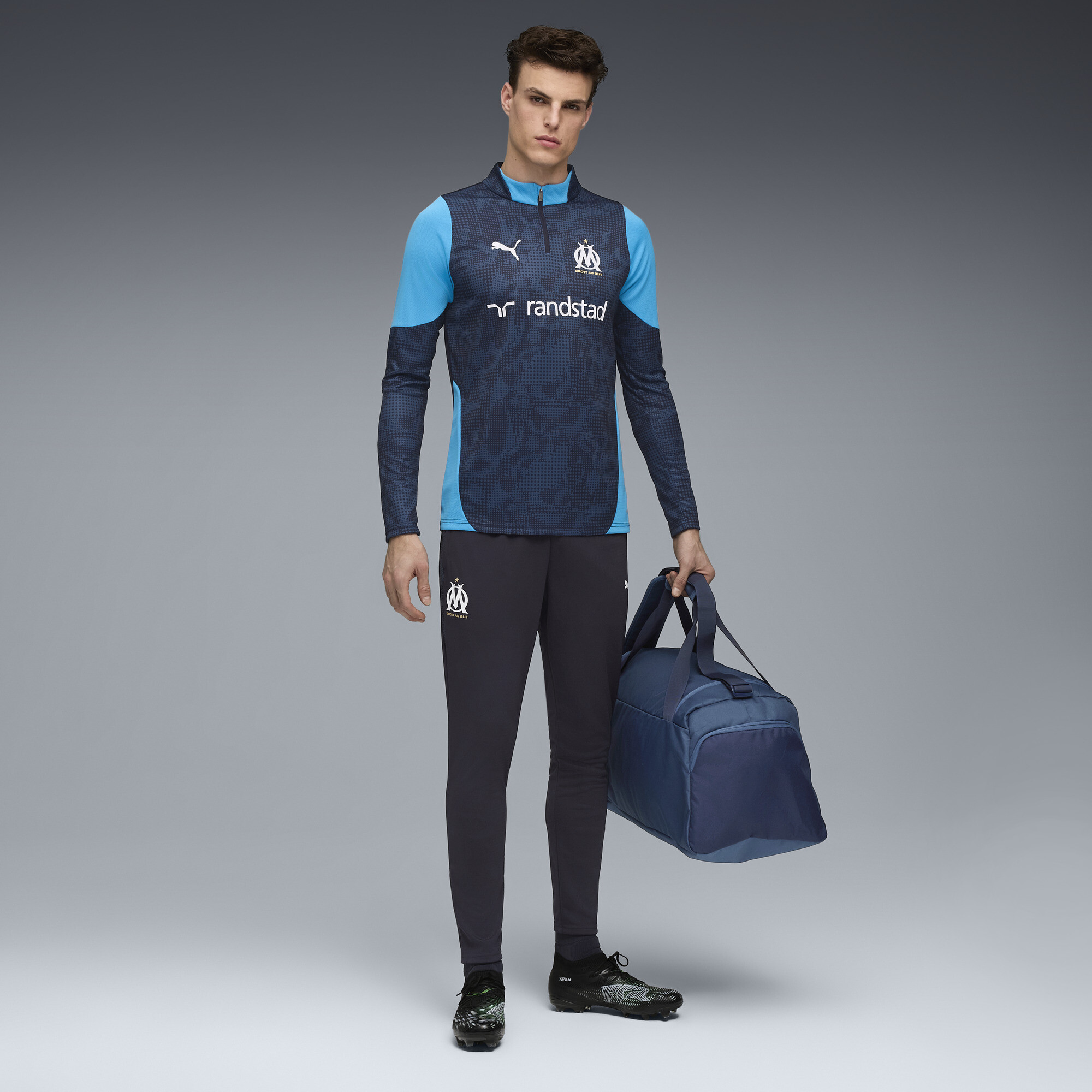 PUMA Olympique de Marseille trainingsbroek voor Heren, Blauw/Wit, Maat M thumbnail 4