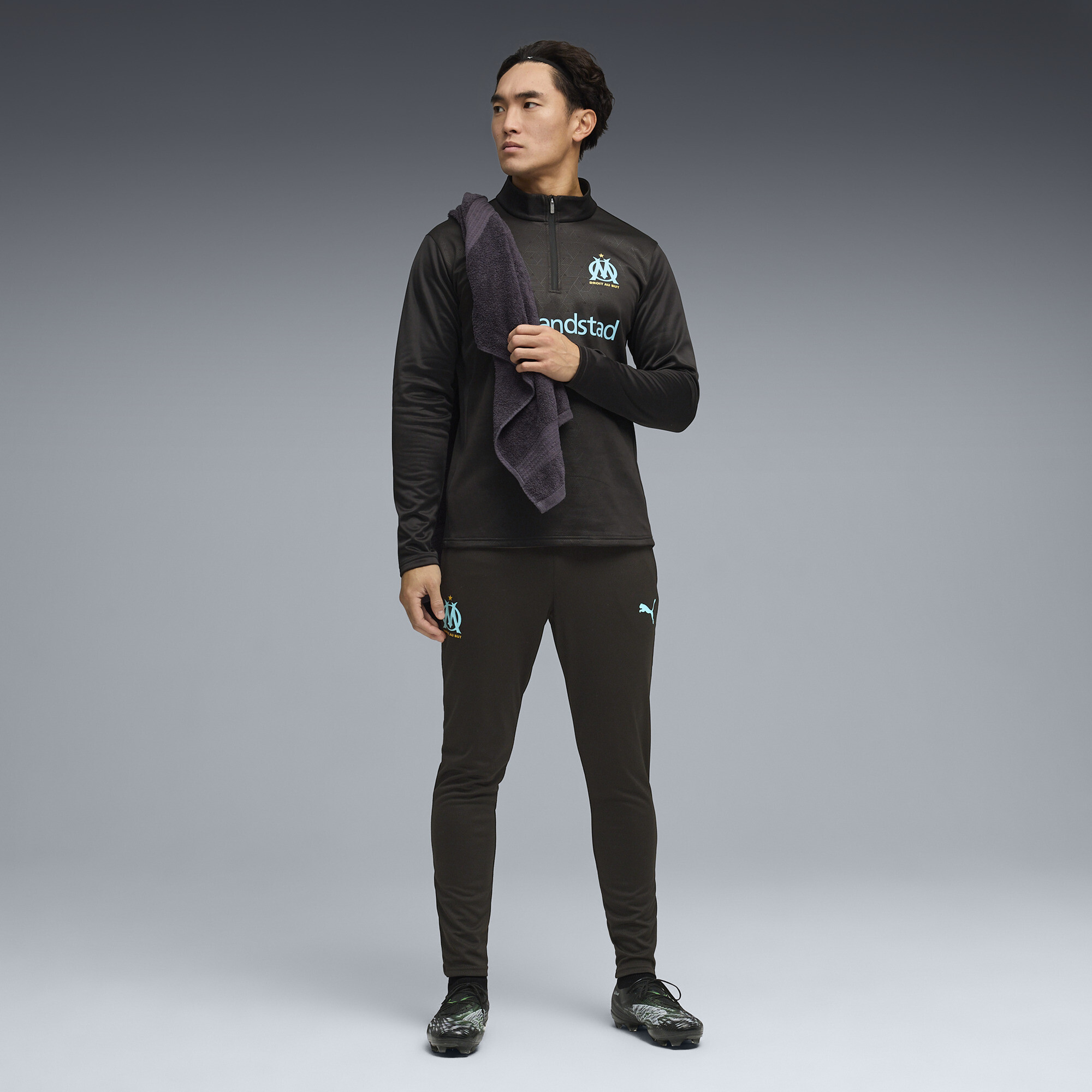 PUMA Olympique de Marseille trainingsbroek voor Heren, Zwart, Maat L thumbnail 4