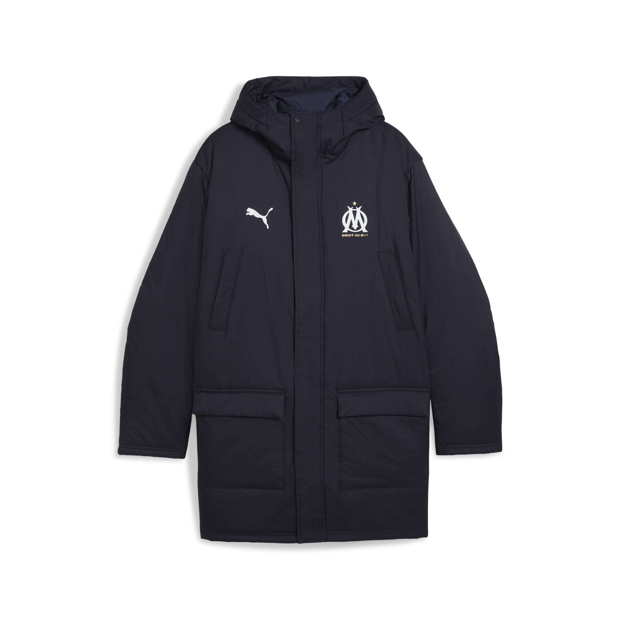 PUMA Olympique de Marseille wintertrainingsjack voor Heren, Blauw/Wit, Maat 3XL thumbnail 3