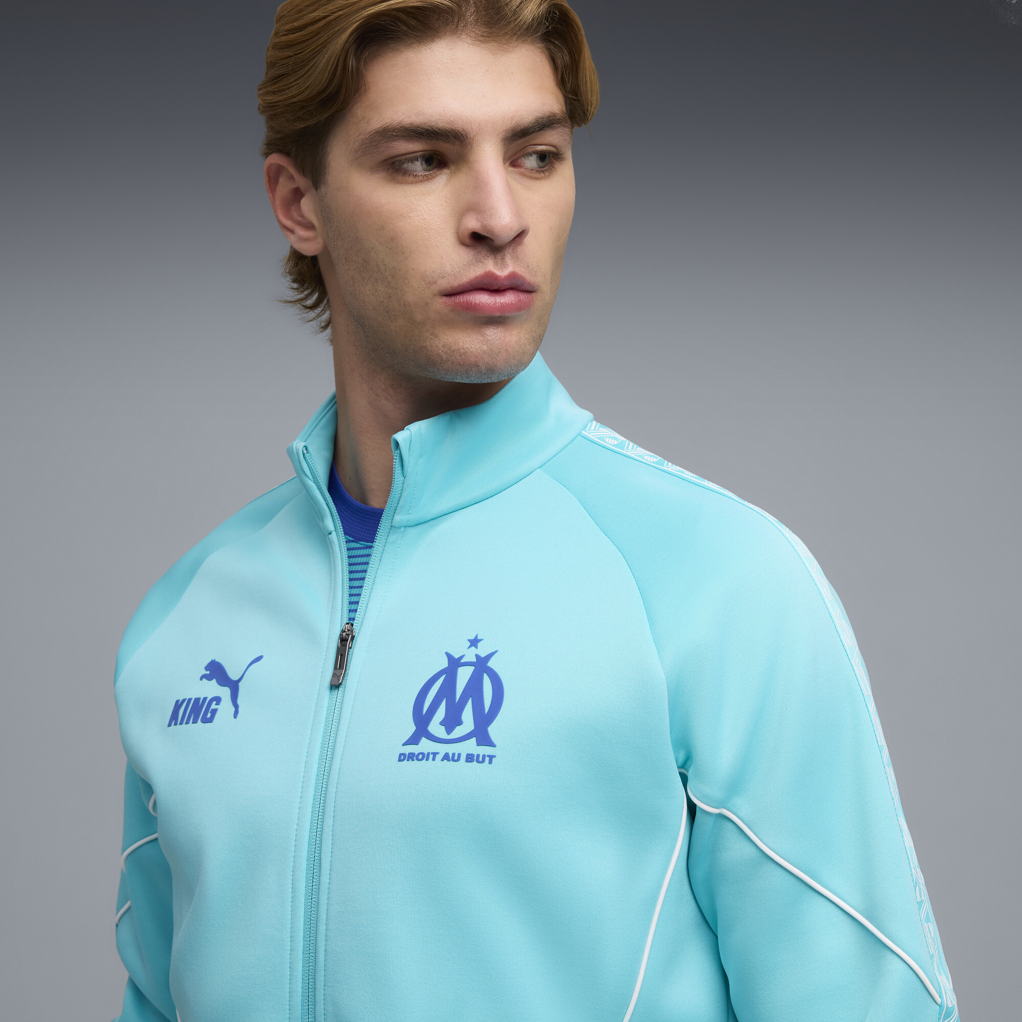 PUMA Olympique de Marseille KING Anthem jack voor Heren, Wit, Maat XL thumbnail 7