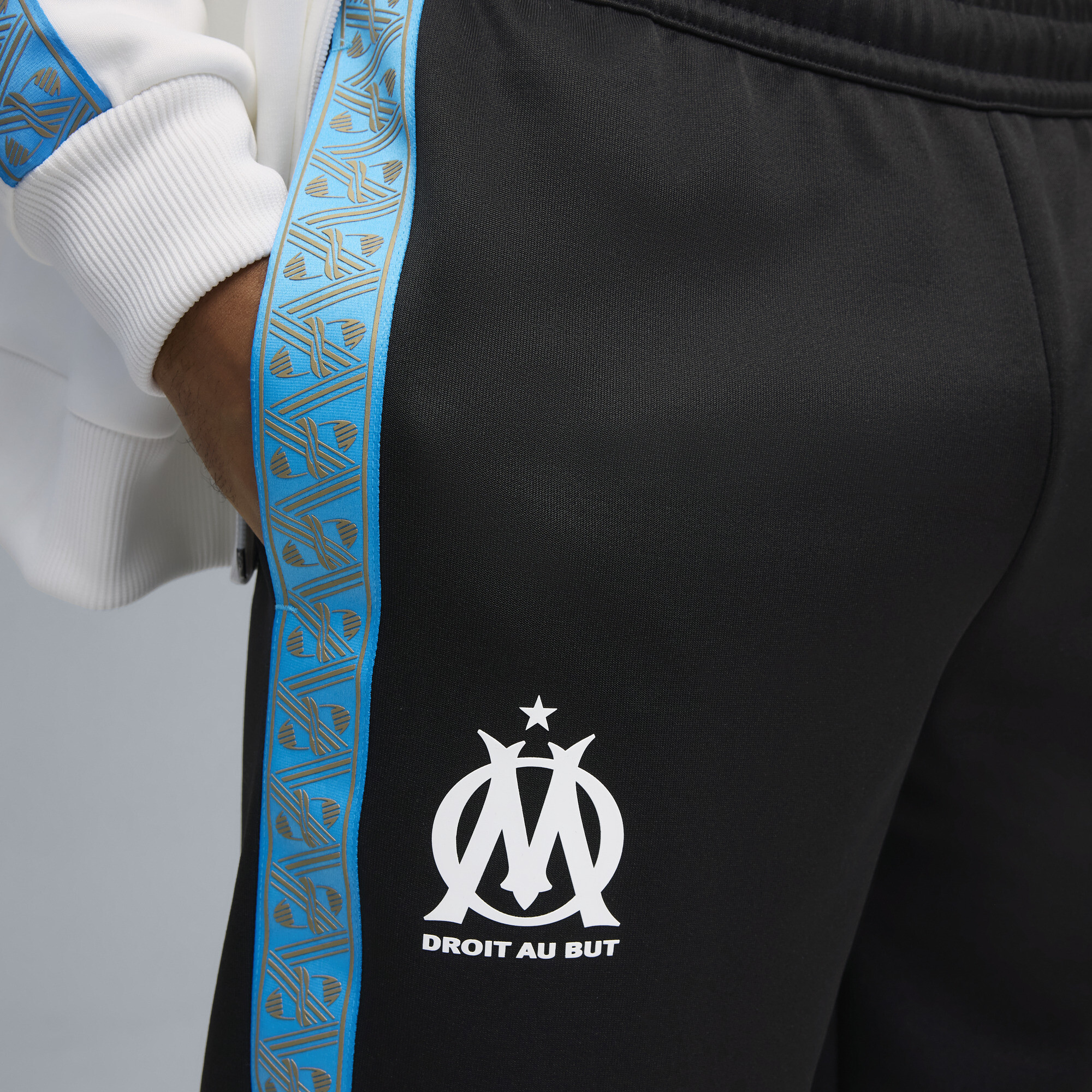PUMA Olympique de Marseille KING Anthem broek voor Heren, Blauw/Zwart, Maat XXL thumbnail 5