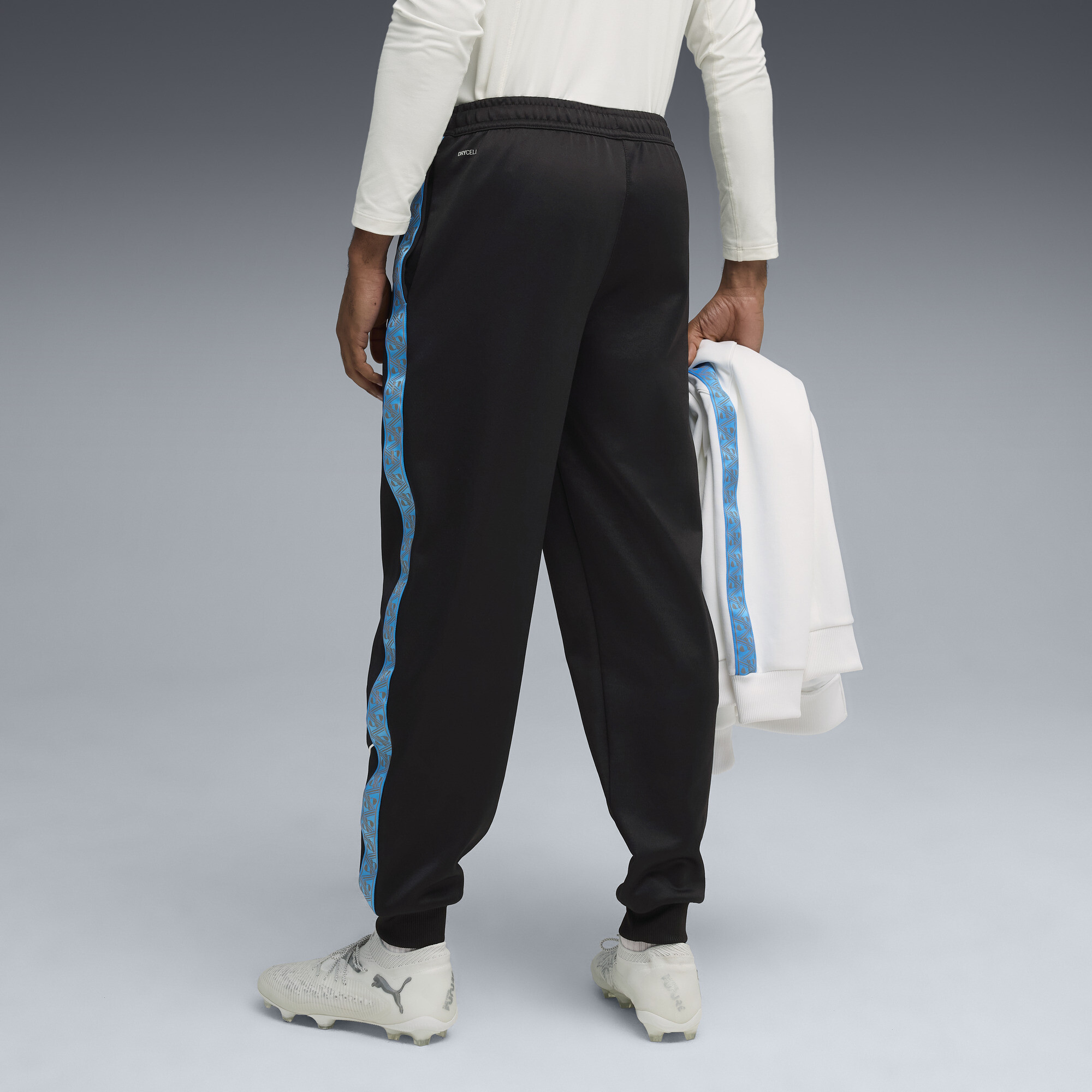 PUMA Olympique de Marseille KING Anthem broek voor Heren, Blauw/Zwart, Maat XXL thumbnail 3