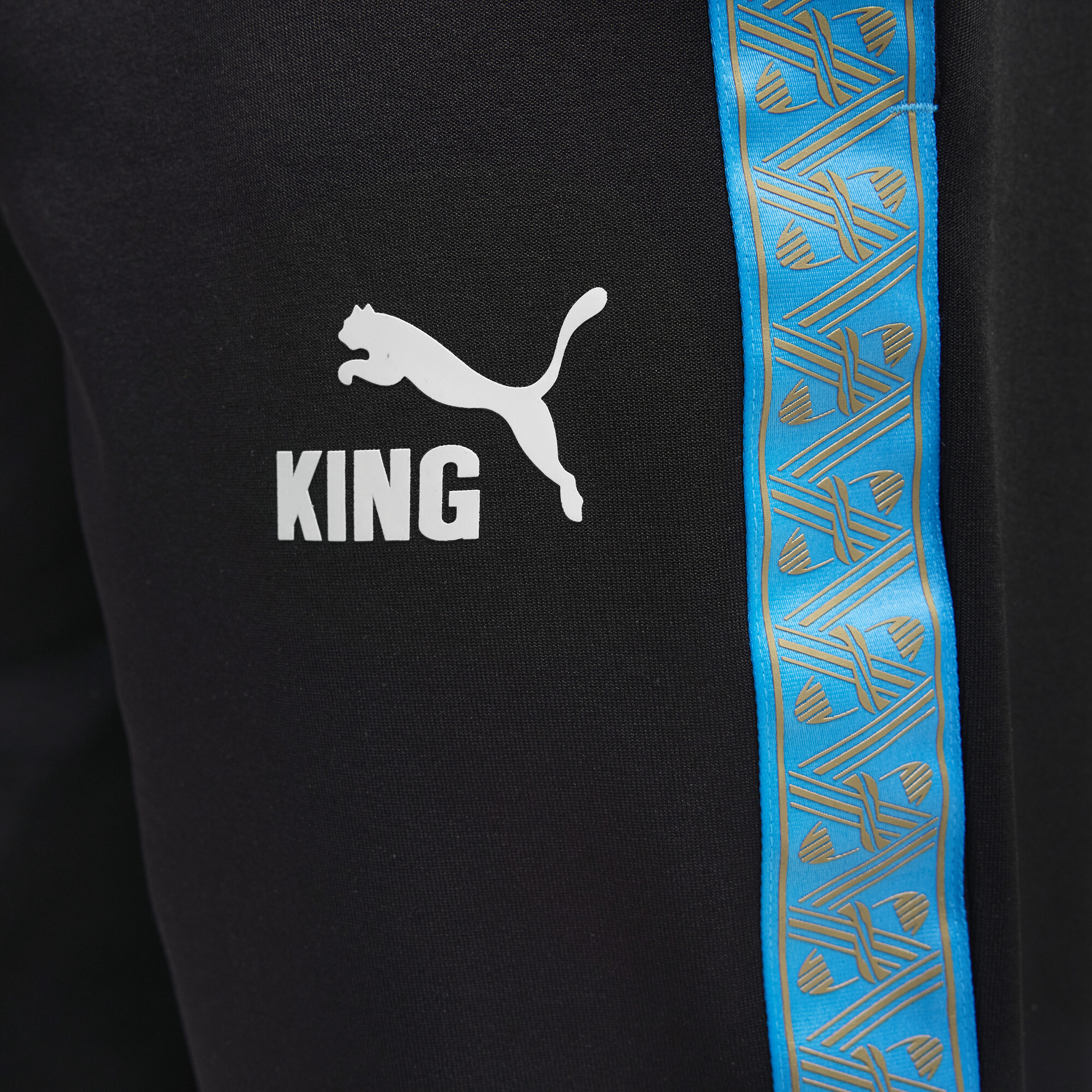 PUMA Olympique de Marseille KING Anthem broek voor Heren, Blauw/Zwart, Maat XXL thumbnail 2