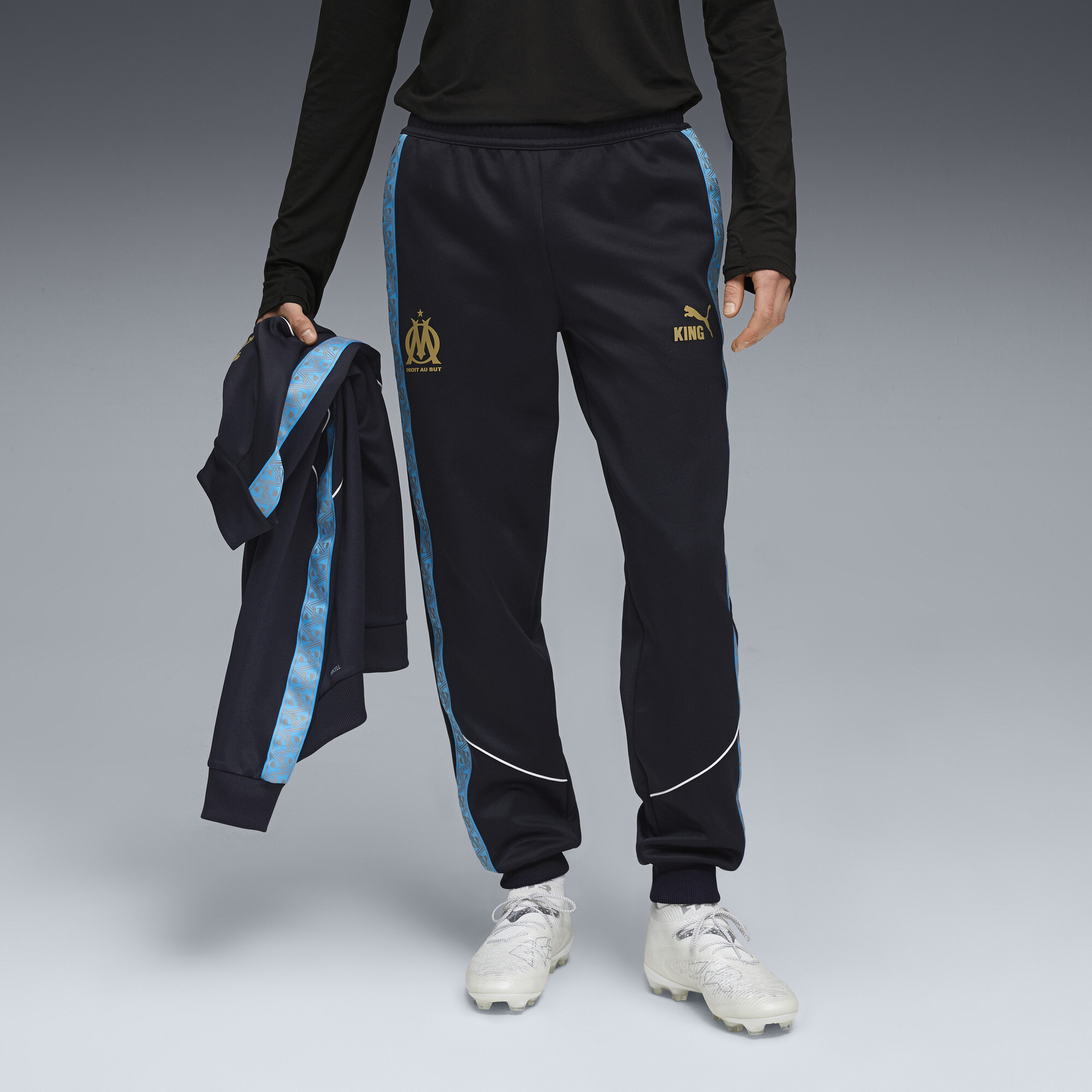 PUMA Olympique de Marseille KING Anthem broek voor Heren, Blauw, Maat XS thumbnail 6