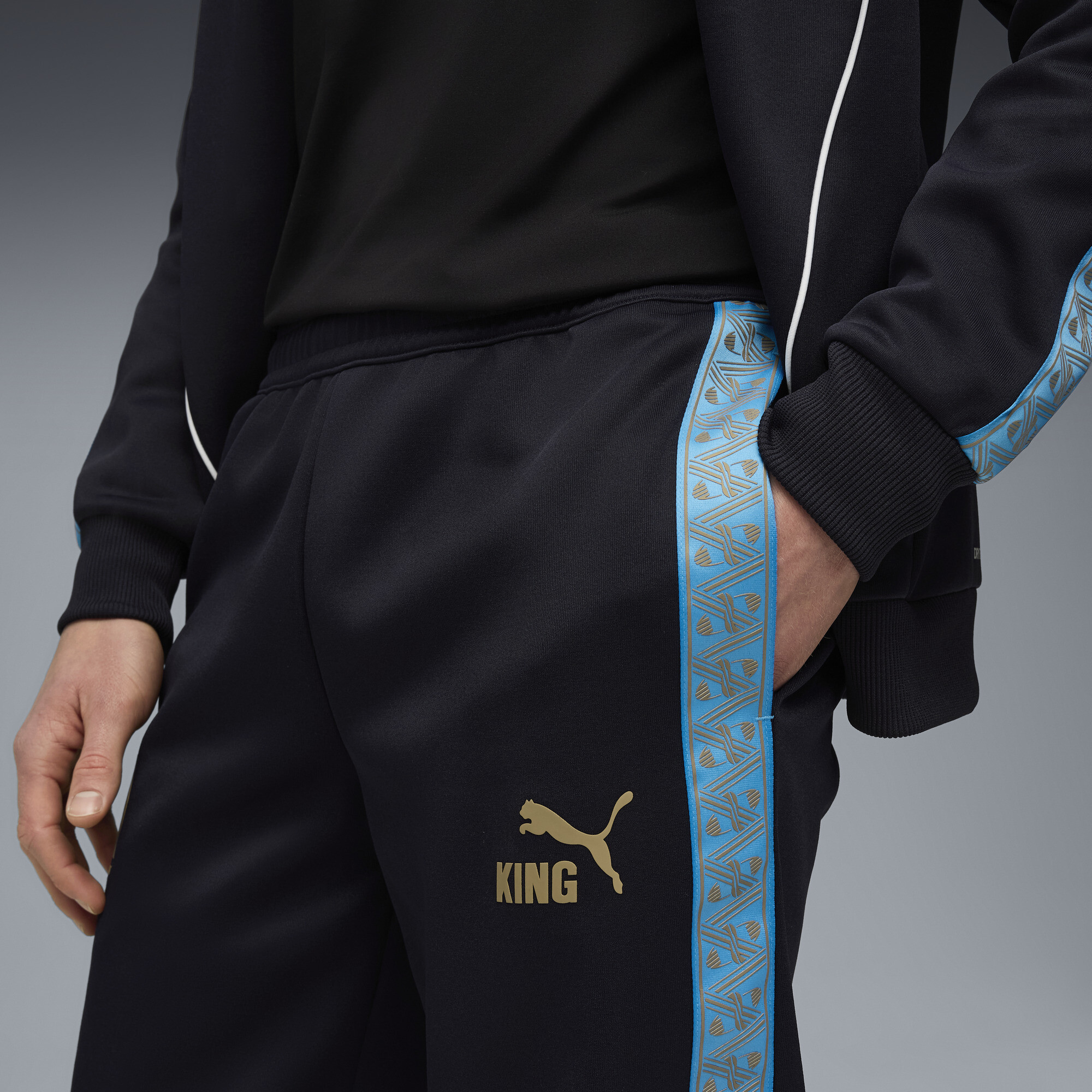 PUMA Olympique de Marseille KING Anthem broek voor Heren, Blauw, Maat XS thumbnail 5