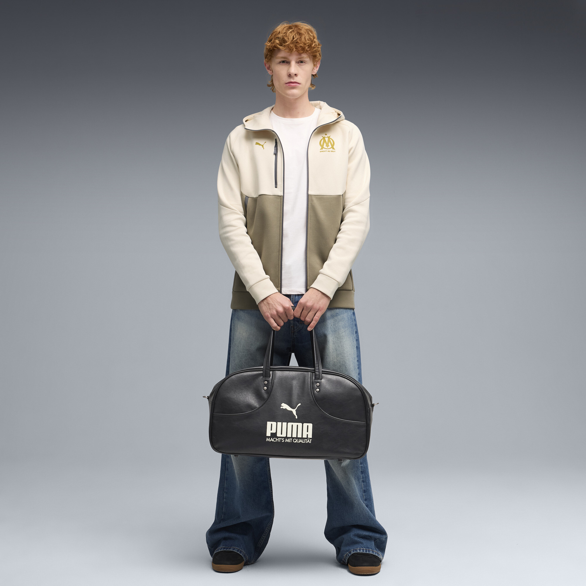 Olympique de Marseille PUMATECH capuchon met rits voor Heren, Goud, Maat XL thumbnail 4