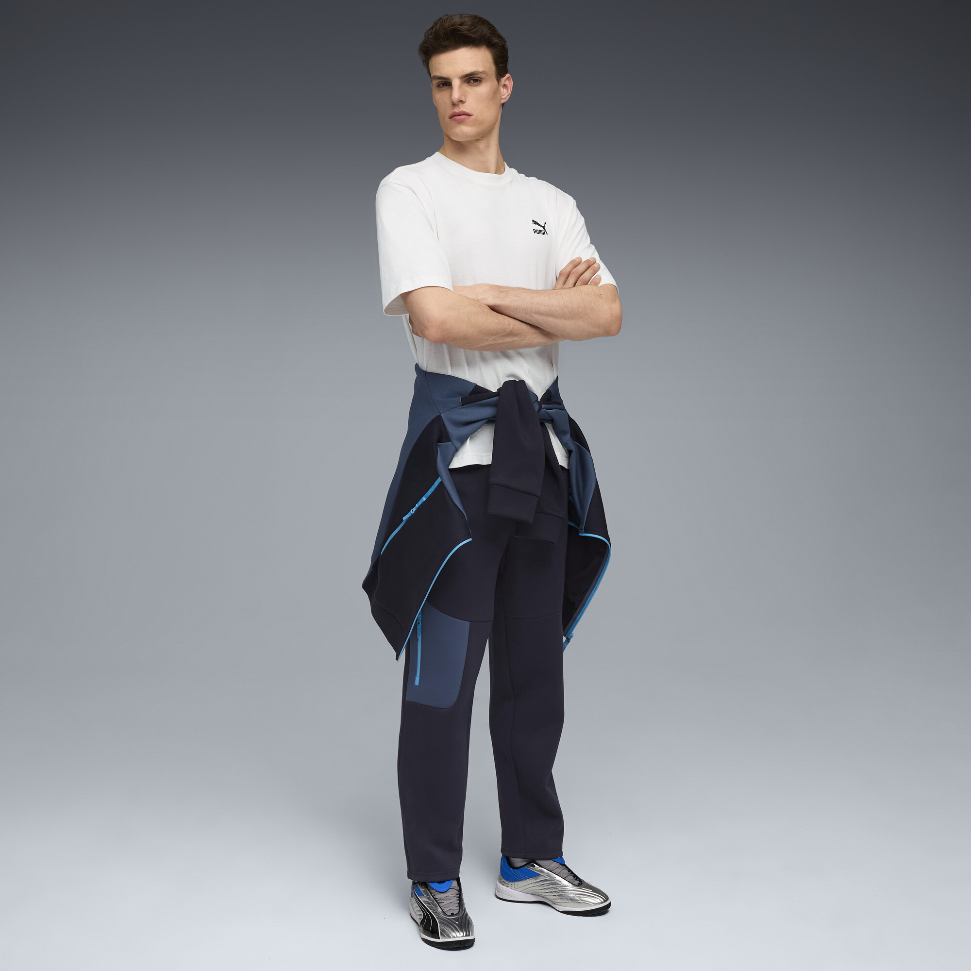 Olympique de Marseille PUMATECH sweatpants voor Heren, Blauw, Maat M thumbnail 4