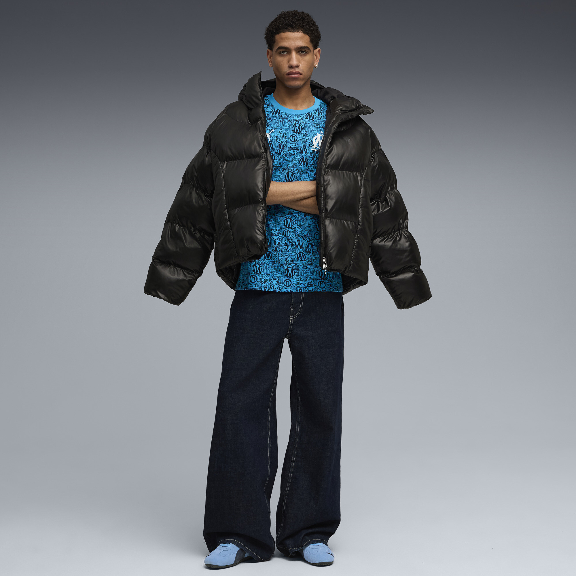 PUMA Olympique de Marseille FtblCulture T-shirt met all-over-print voor Heren, Blauw, Maat XXL thumbnail 2