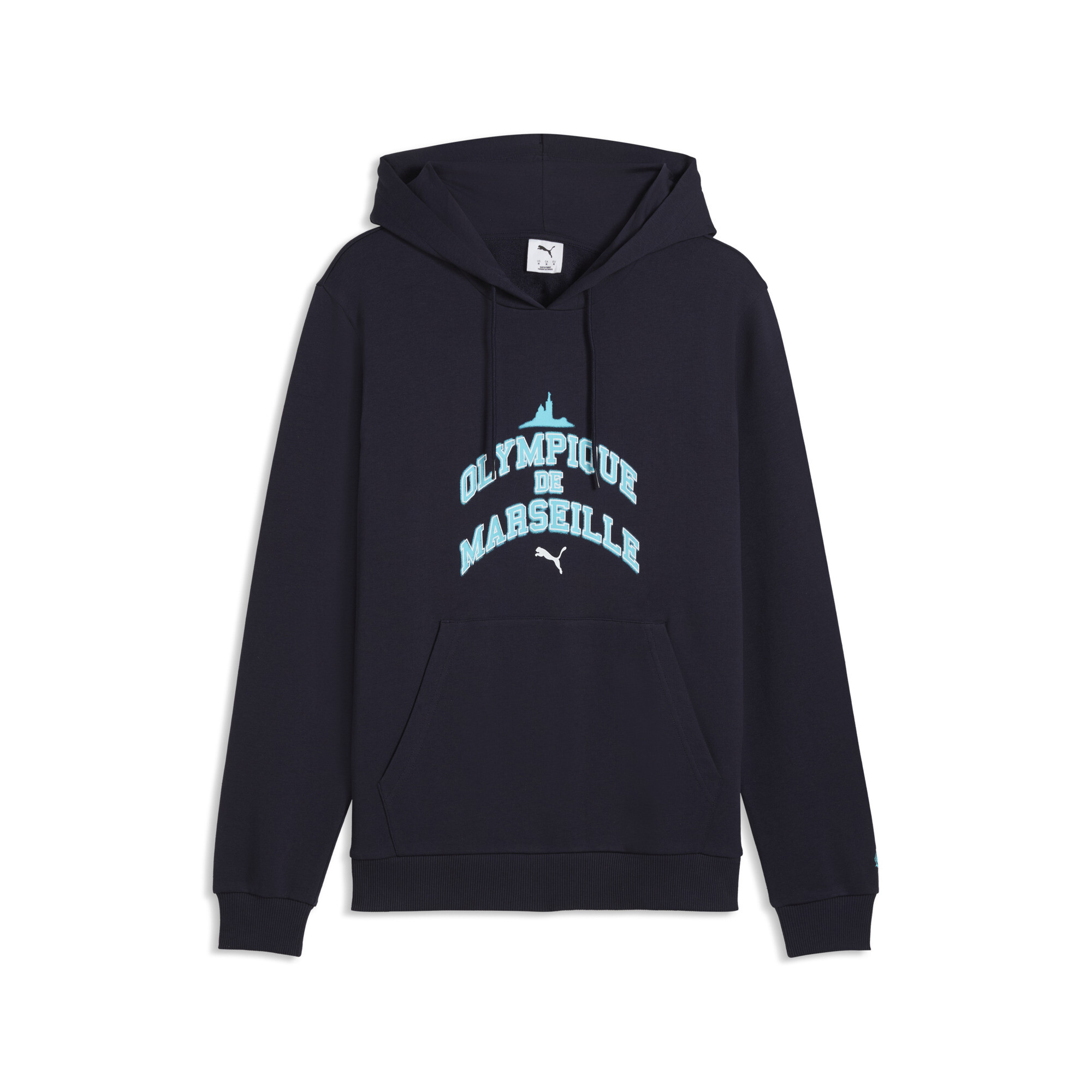 PUMA Olympique de Marseille FtblCulture hoodie voor Heren, Blauw/Wit, Maat XXL