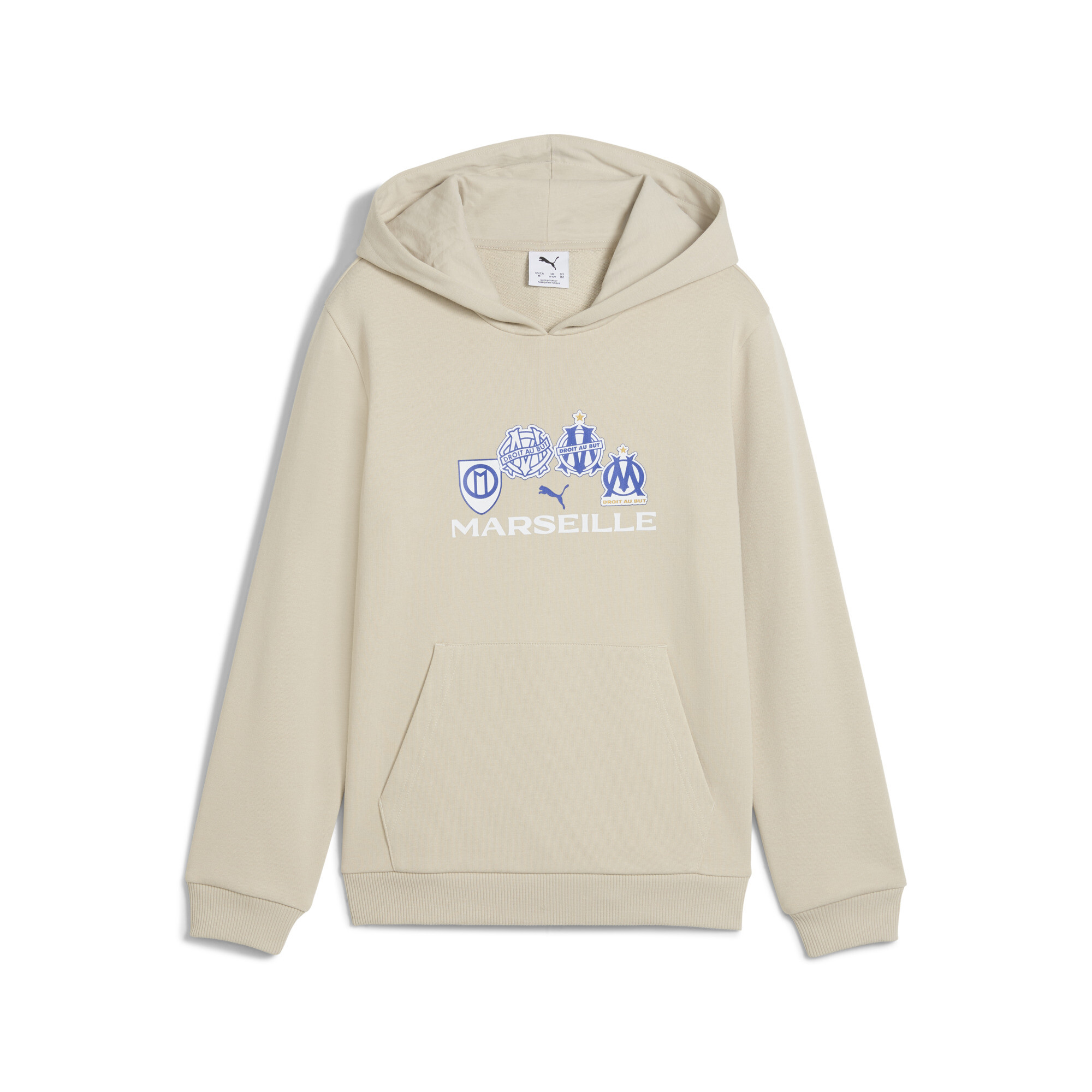 PUMA Olympique de Marseille FtblCulture hoodie, Blauw, Maat 5-6Y thumbnail 3