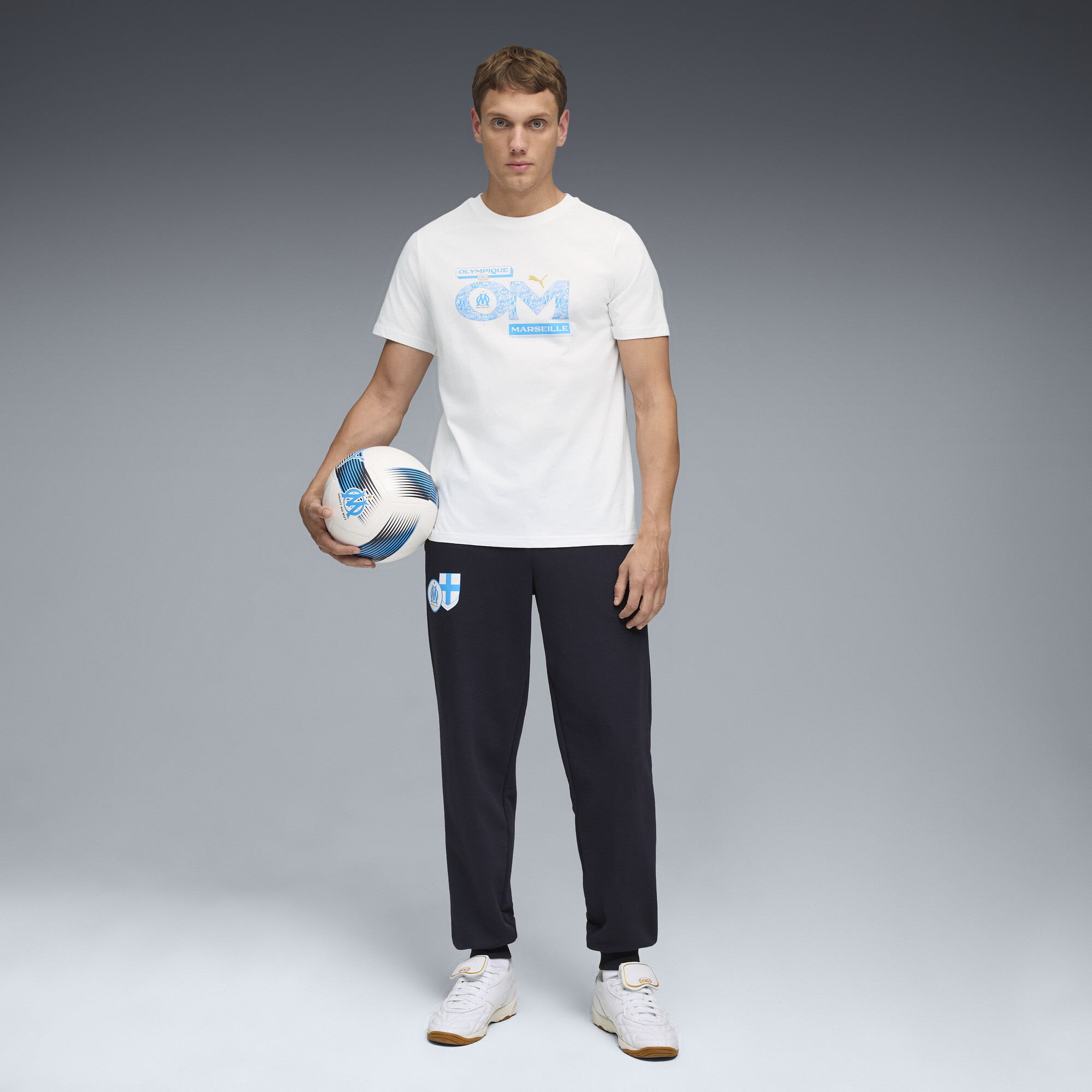 PUMA Olympique de Marseille FtblCulture sweatpant voor Heren, Blauw/Wit, Maat 3XL thumbnail 4