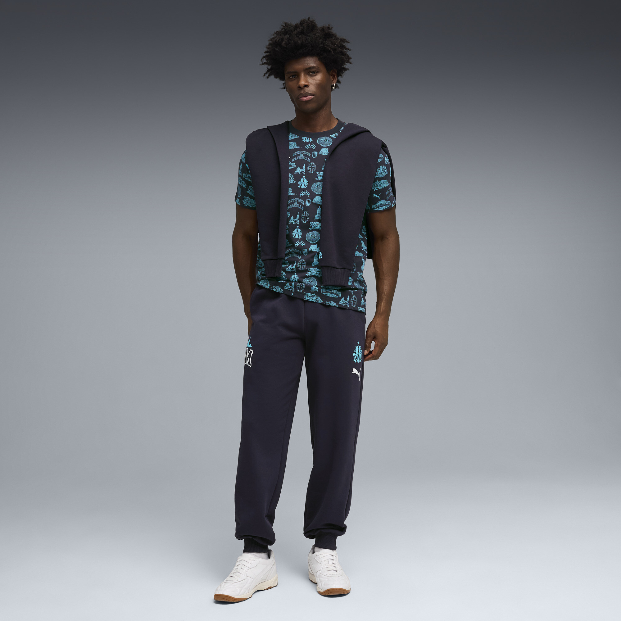 PUMA Olympique de Marseille FtblCulture sweatpant voor Heren, Blauw, Maat L thumbnail 2