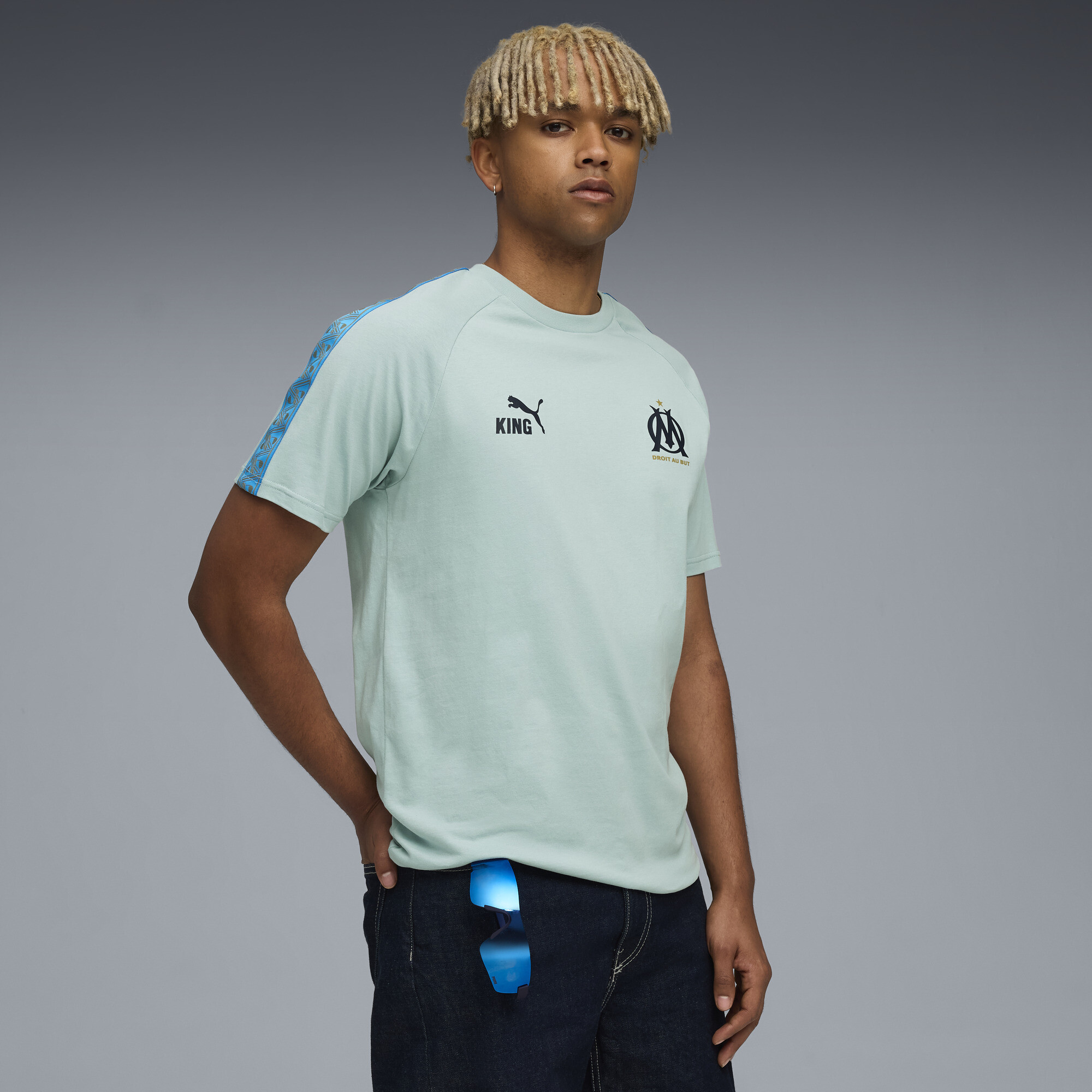 PUMA Olympique de Marseille KING T-shirt voor Heren, Blauw, Maat 3XL thumbnail 6