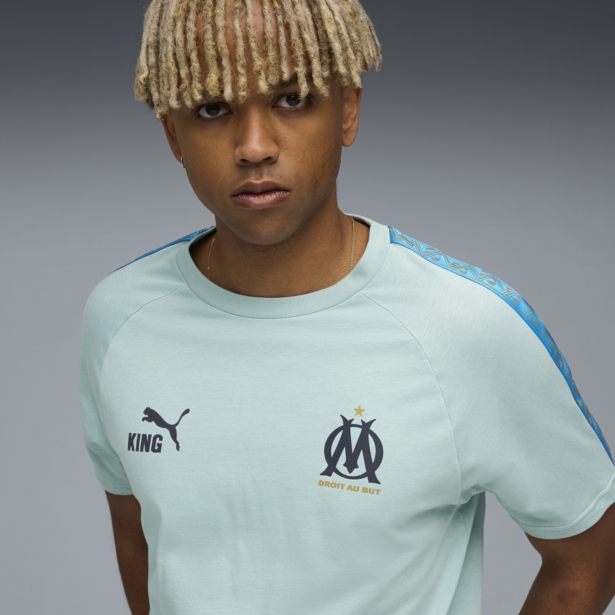 PUMA Olympique de Marseille KING T-shirt voor Heren, Blauw, Maat 3XL thumbnail 5