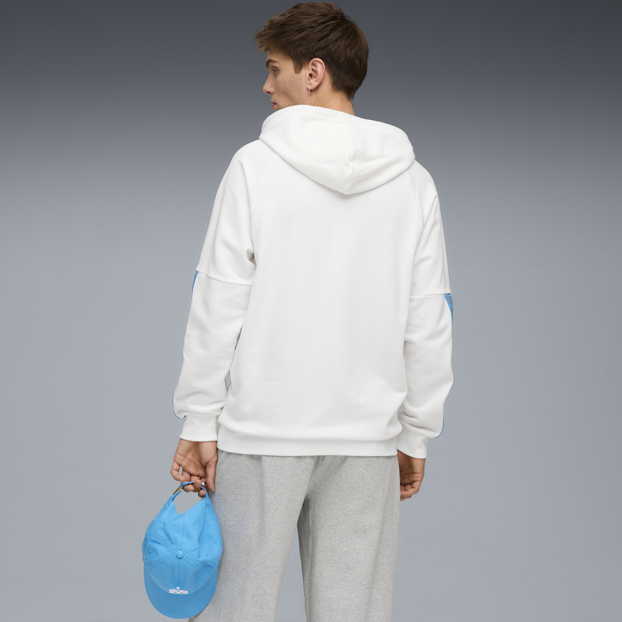 PUMA Olympique de Marseille KING hoodie voor Heren, Wit/Goud, Maat M thumbnail 3