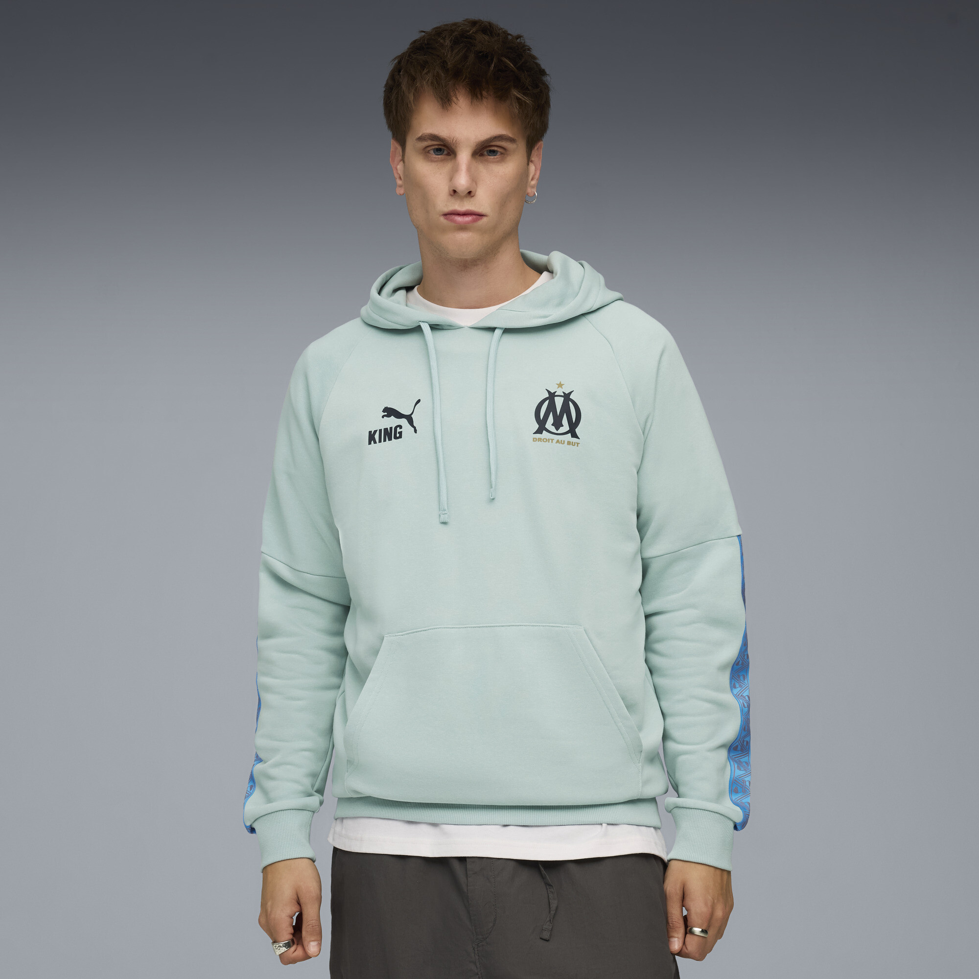 PUMA Olympique de Marseille KING hoodie voor Heren, Blauw, Maat L thumbnail 6
