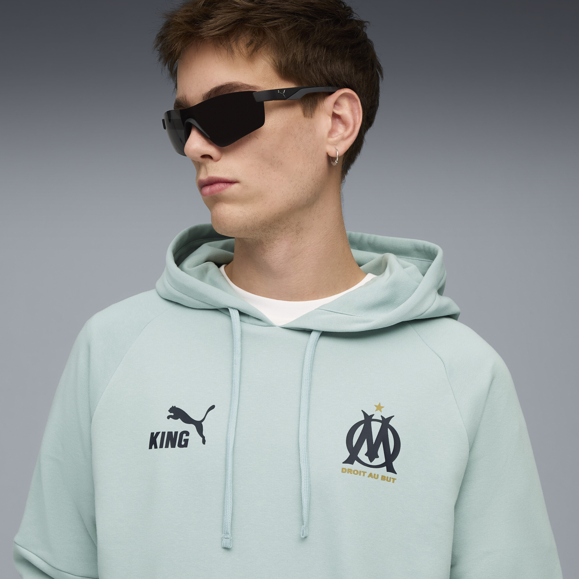 PUMA Olympique de Marseille KING hoodie voor Heren, Blauw, Maat L thumbnail 5