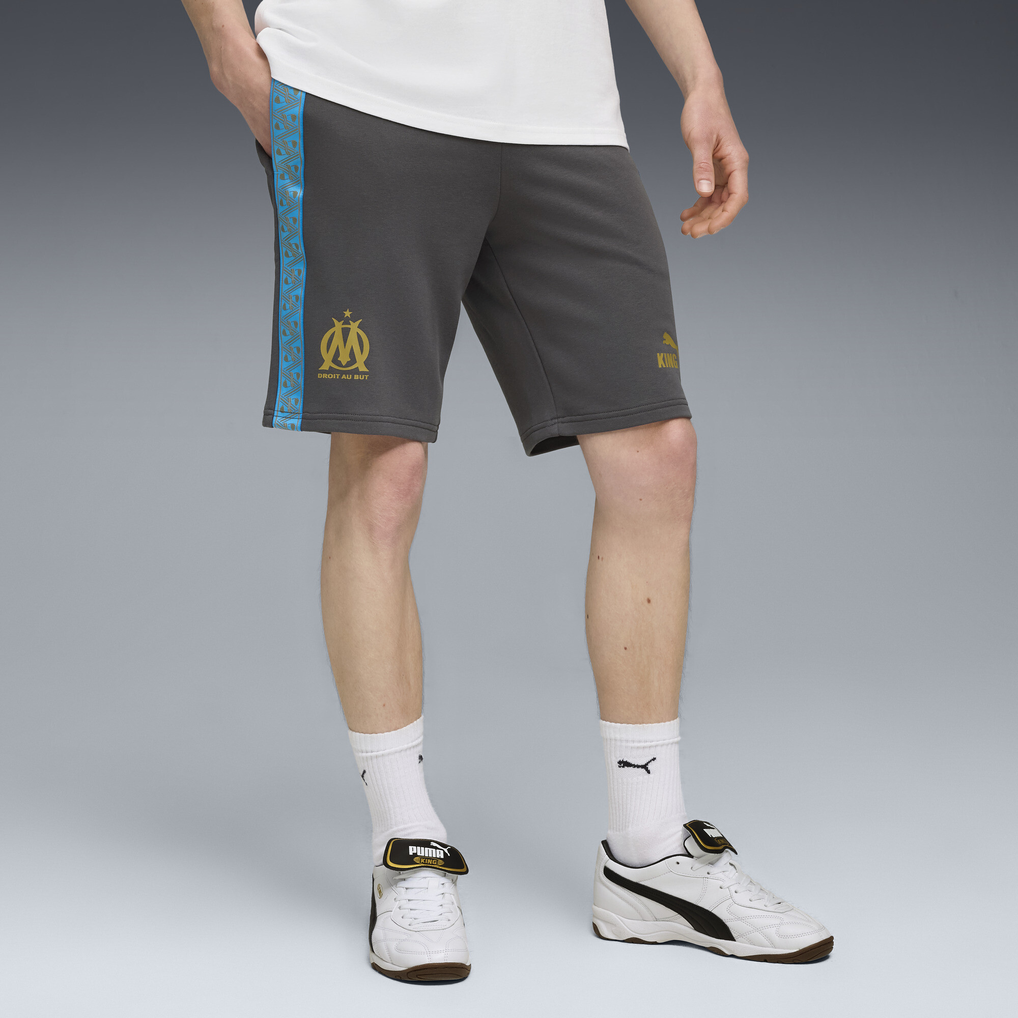 PUMA Olympique de Marseille KING sweatshort voor Heren, Blauw/Grijs, Maat S thumbnail 4