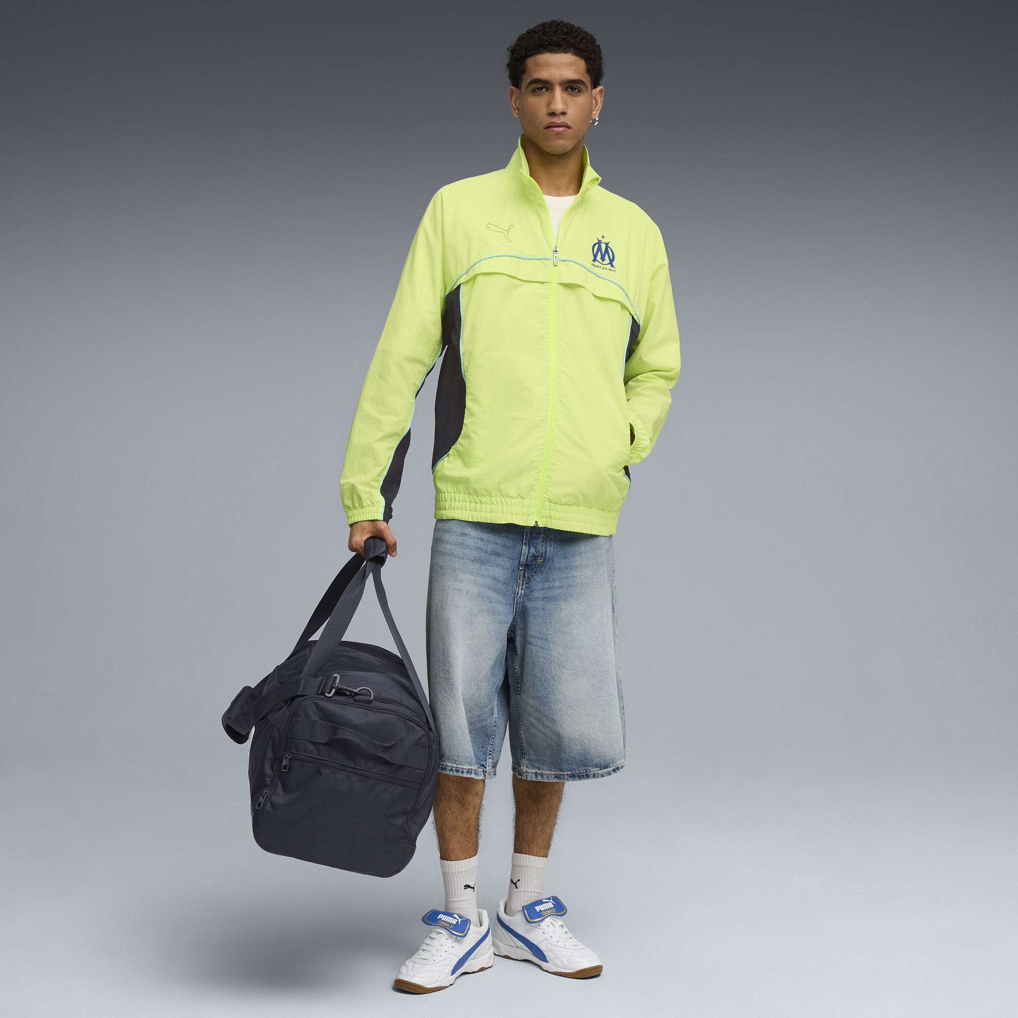 PUMA Olympique de Marseille FtblEssentials Cellerator jack voor Heren, Blauw/Geel, Maat S thumbnail 6