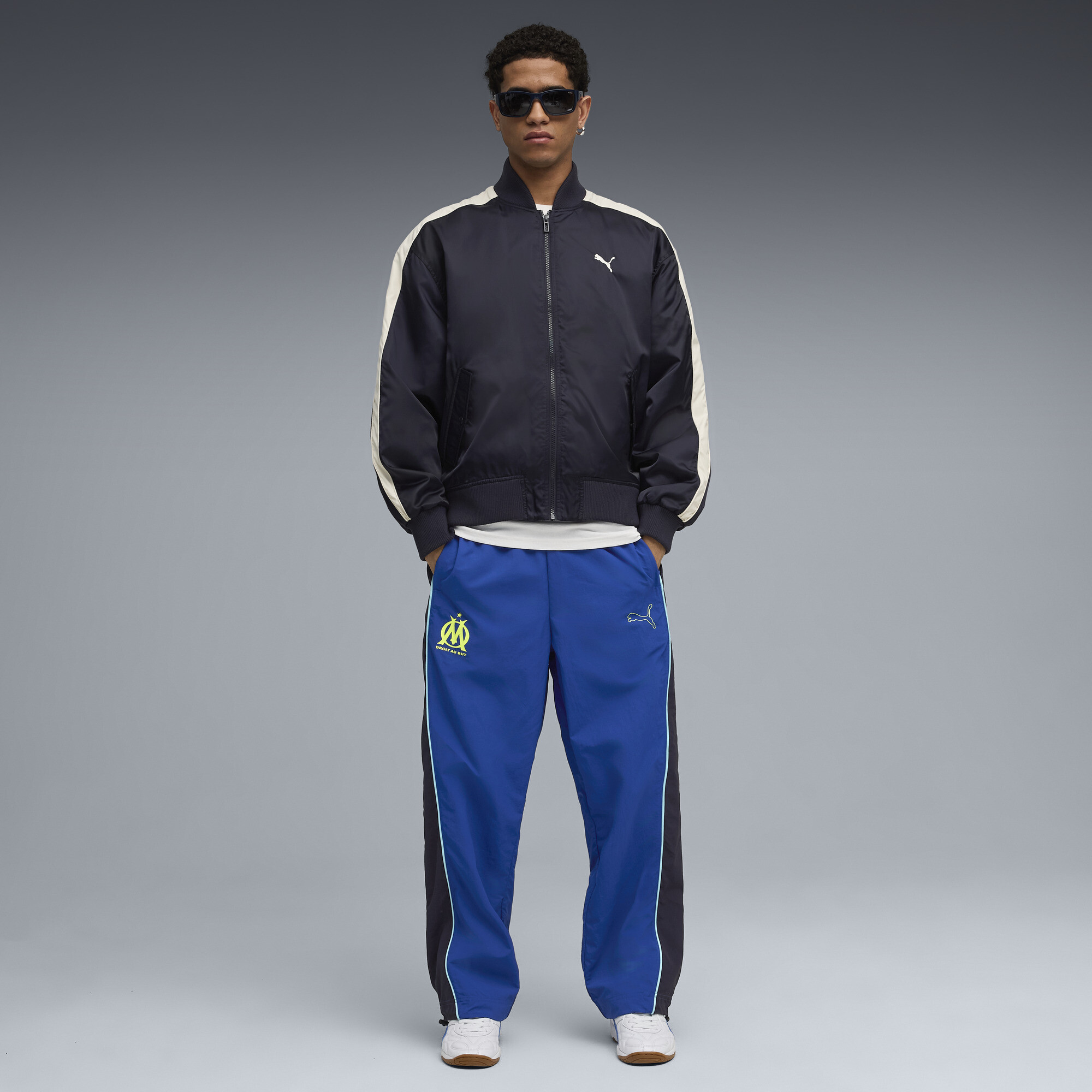 PUMA Olympique de Marseille ftblESSENTIALS Cellerator broek voor Heren, Blauw/Geel, Maat XL thumbnail 4