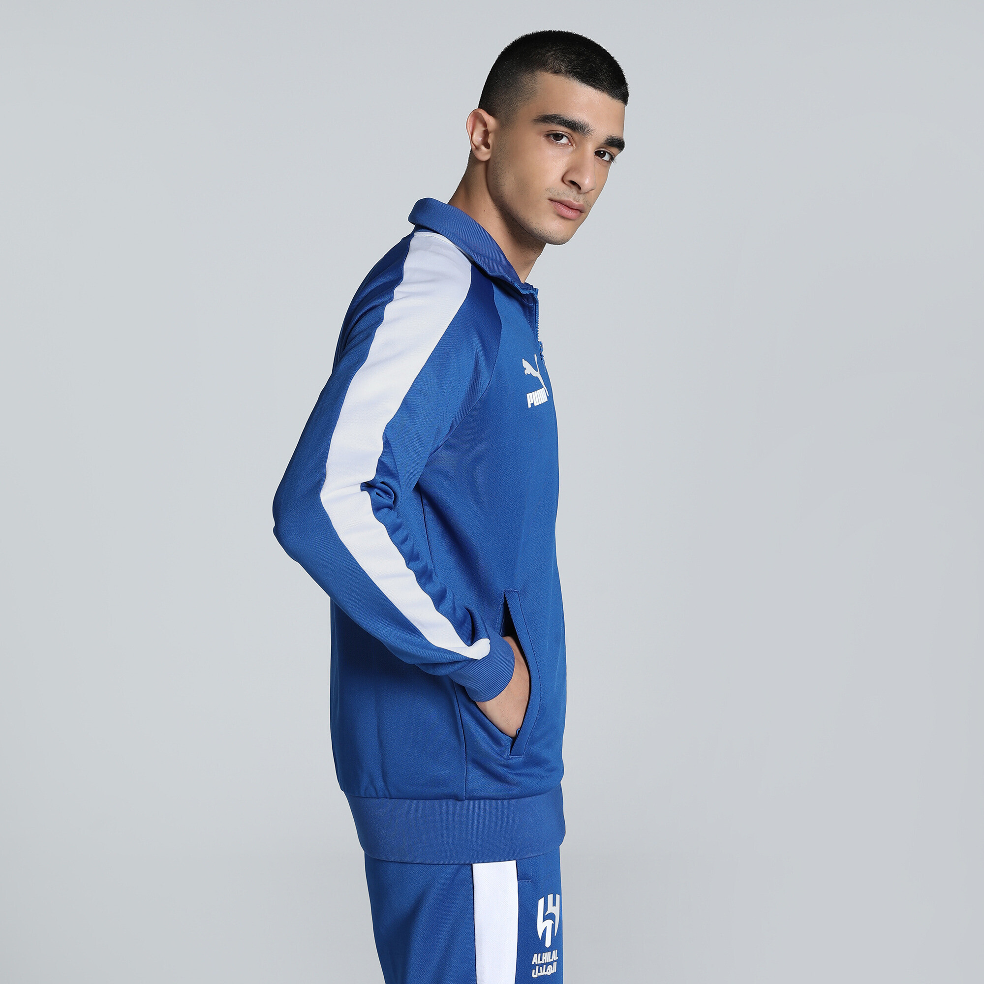 Men's PUMA Al Hilal Saudi F.C. Anniversary Track Jacket Men In Blue, Size 3XL, Polyester