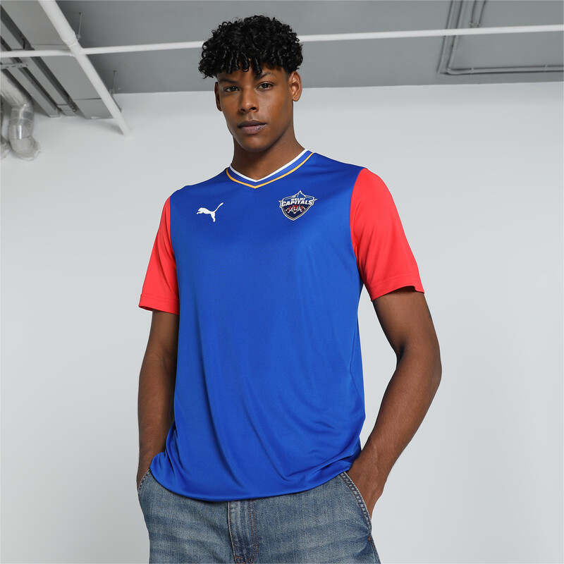 Men's PUMA X DC 2024 Fan Jersey in Black/Red/Blue size S