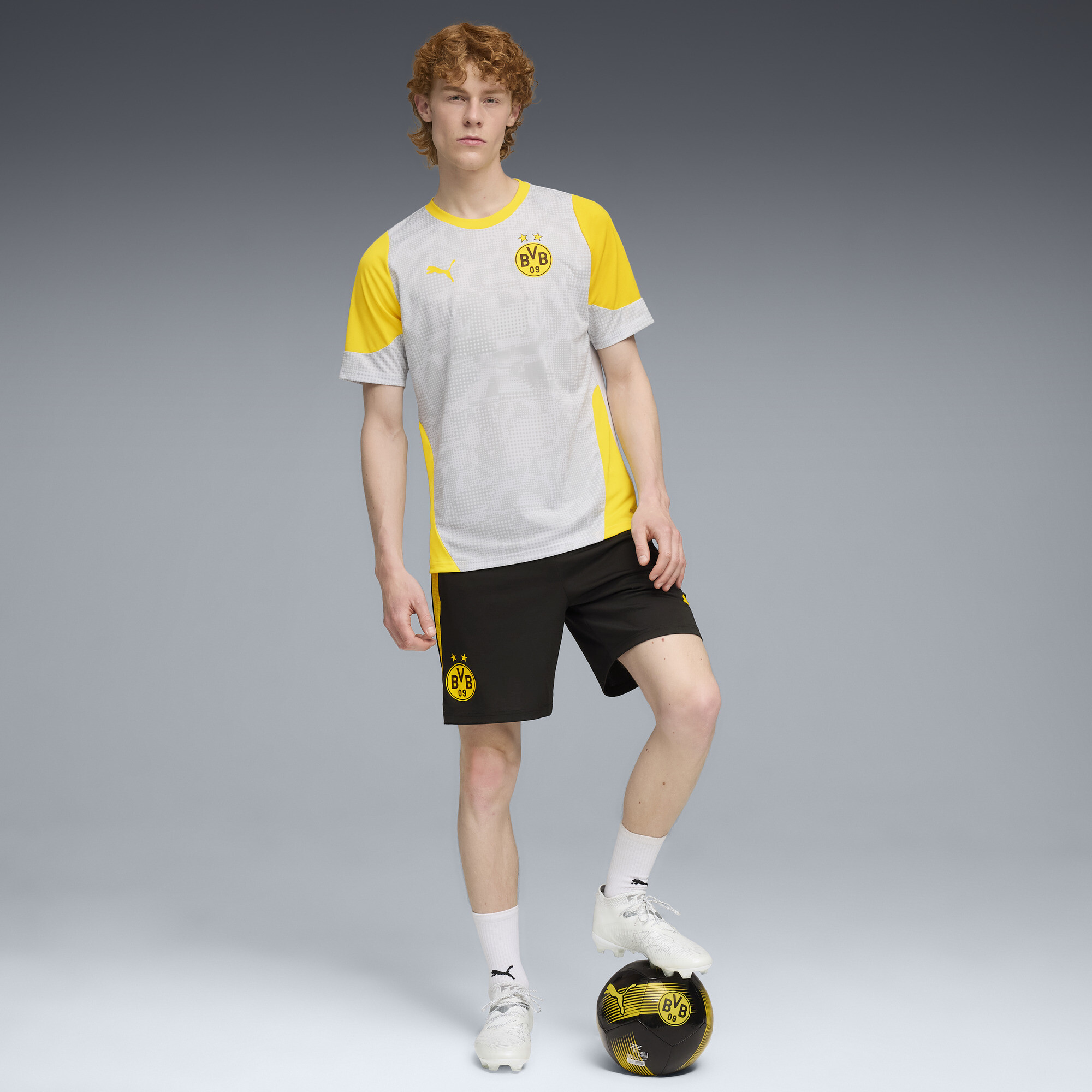 PUMA Borussia Dortmund trainingsshirt voor Heren, Geel/Zilver, Maat XL thumbnail 2