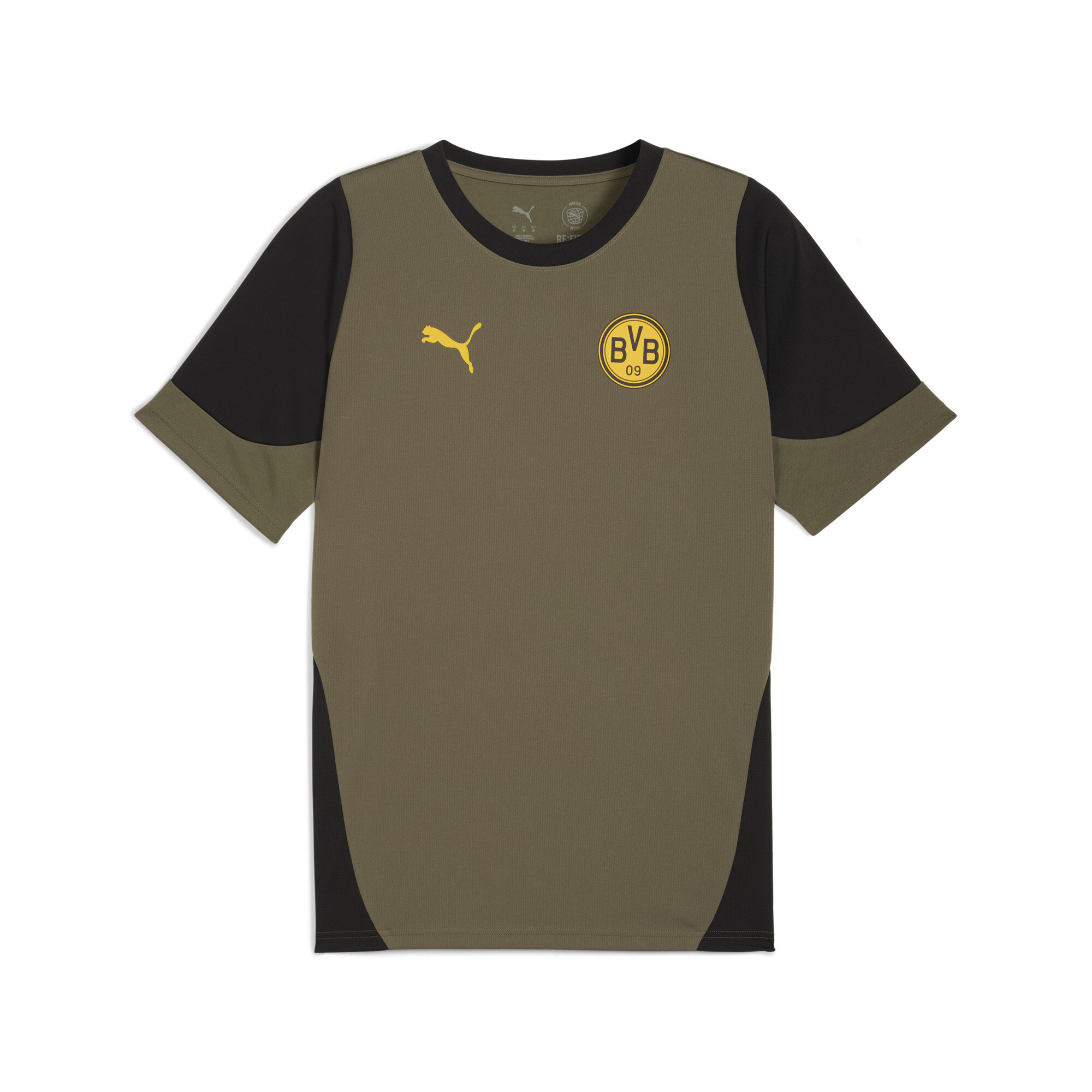 PUMA Borussia Dortmund trainingsshirt voor Heren, Groen/Zwart, Maat XS