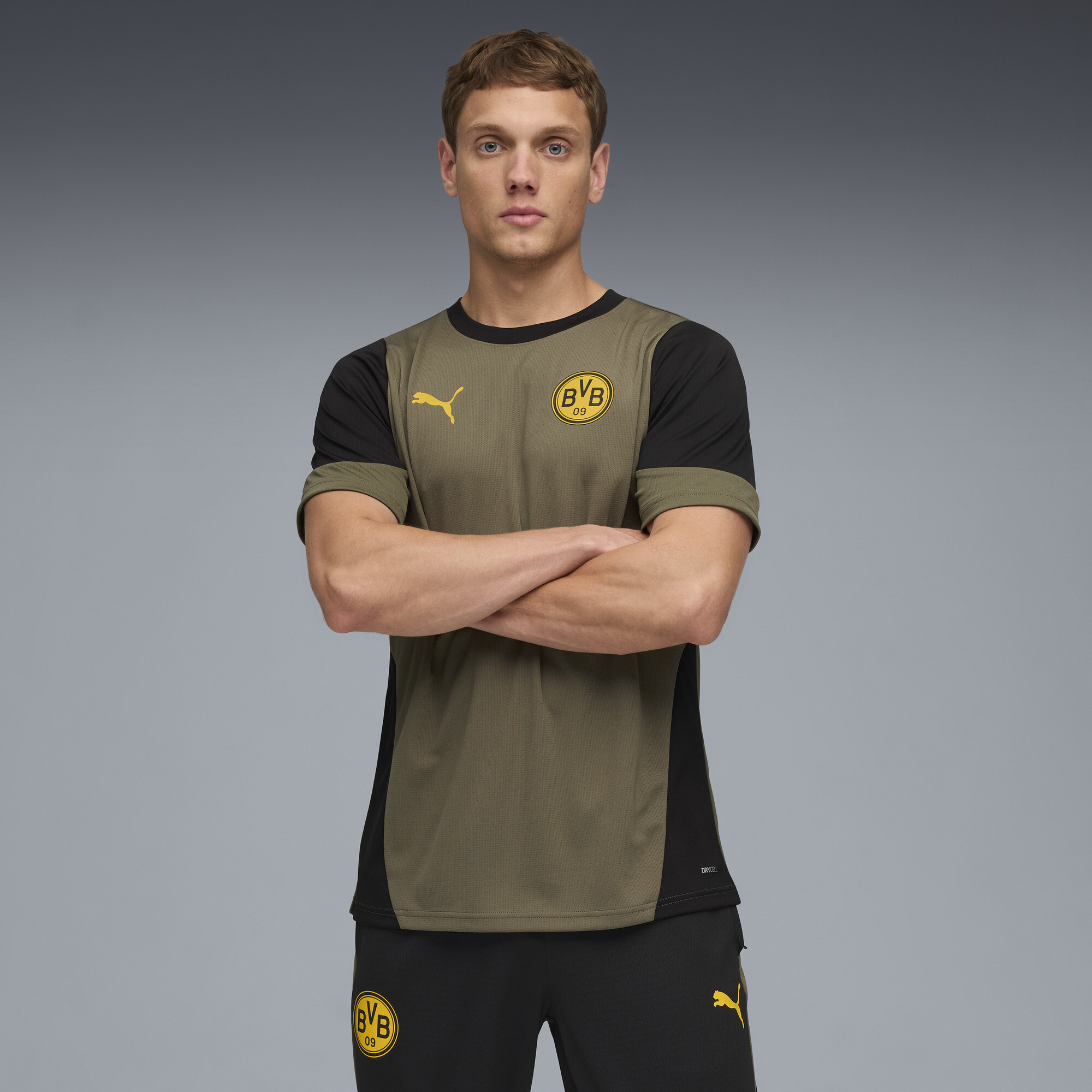 PUMA Borussia Dortmund trainingsshirt voor Heren, Groen/Zwart, Maat S thumbnail 4