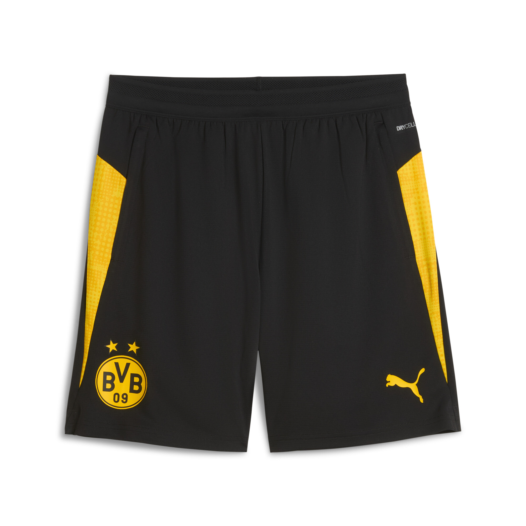 PUMA Borussia Dortmund trainingsshort voor Heren, Zwart/Geel, Maat XS