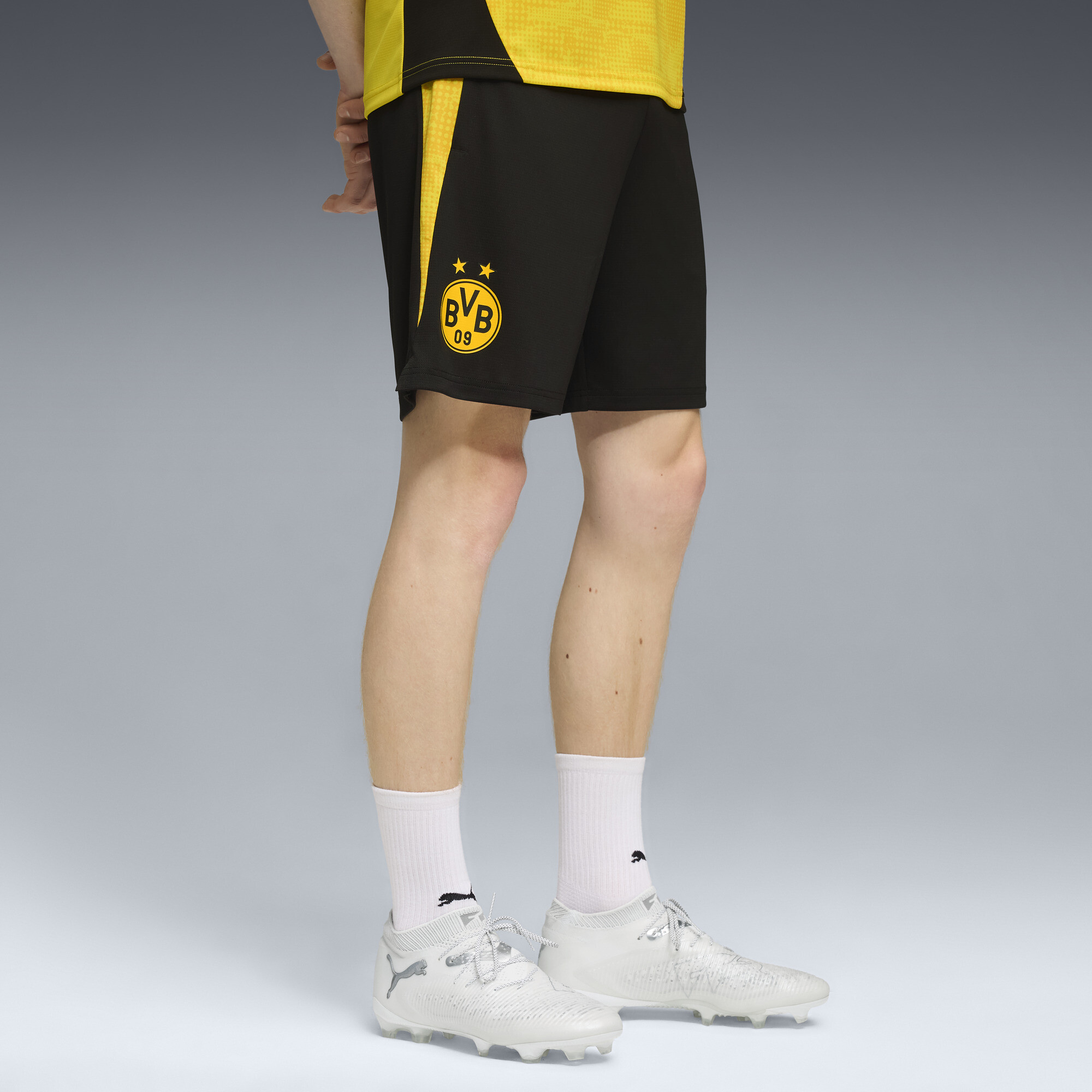PUMA Borussia Dortmund trainingsshort voor Heren, Zwart/Geel, Maat XS thumbnail 4