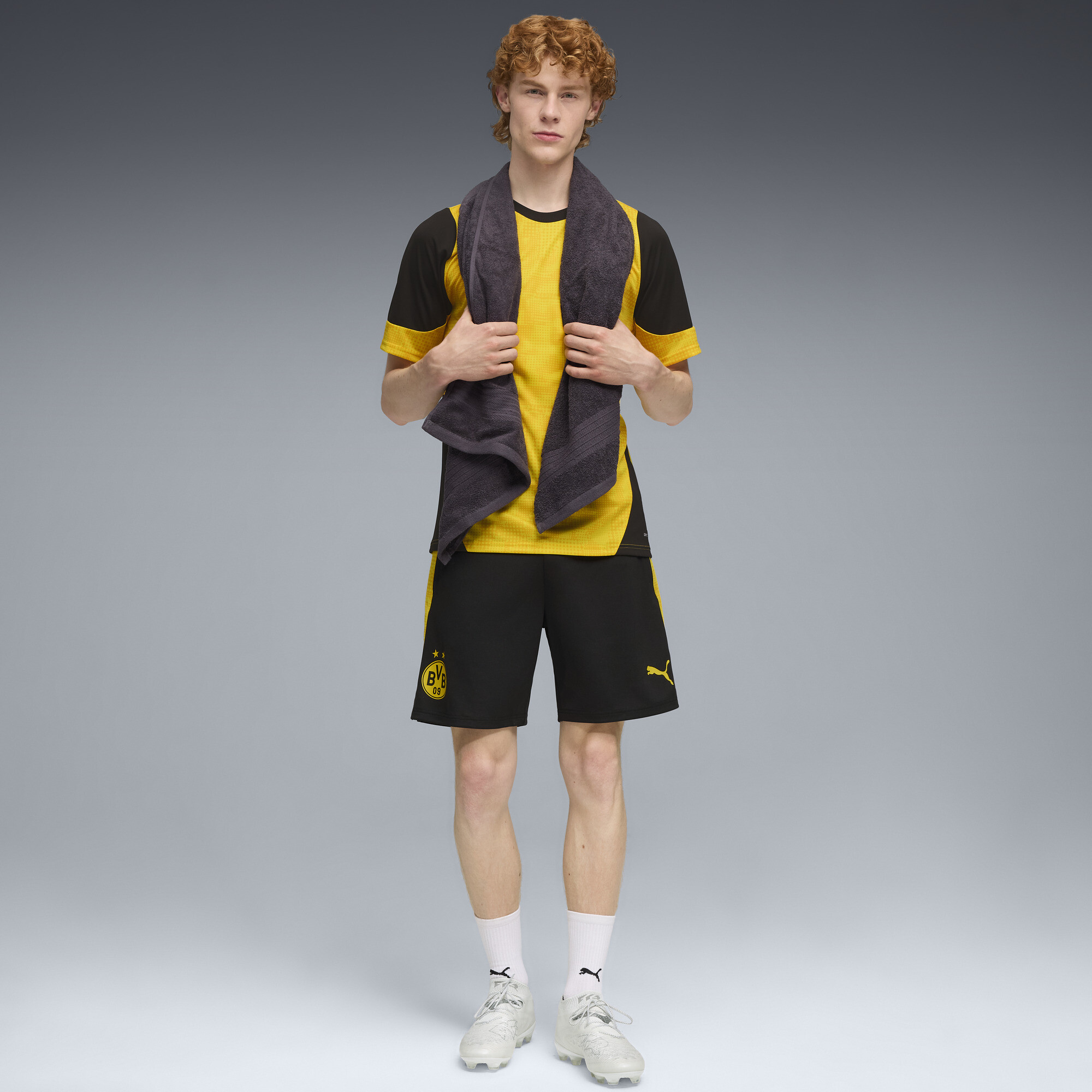 PUMA Borussia Dortmund trainingsshort voor Heren, Zwart/Geel, Maat XS thumbnail 2