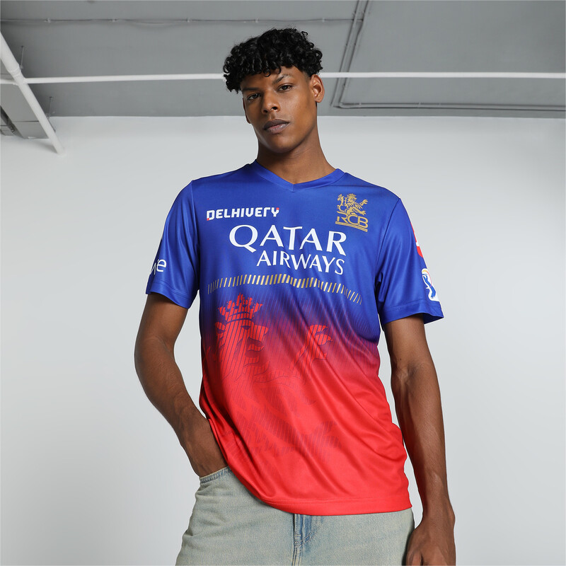 Men's PUMA X RCB 2024 Replica Jersey in Red/Blue size S