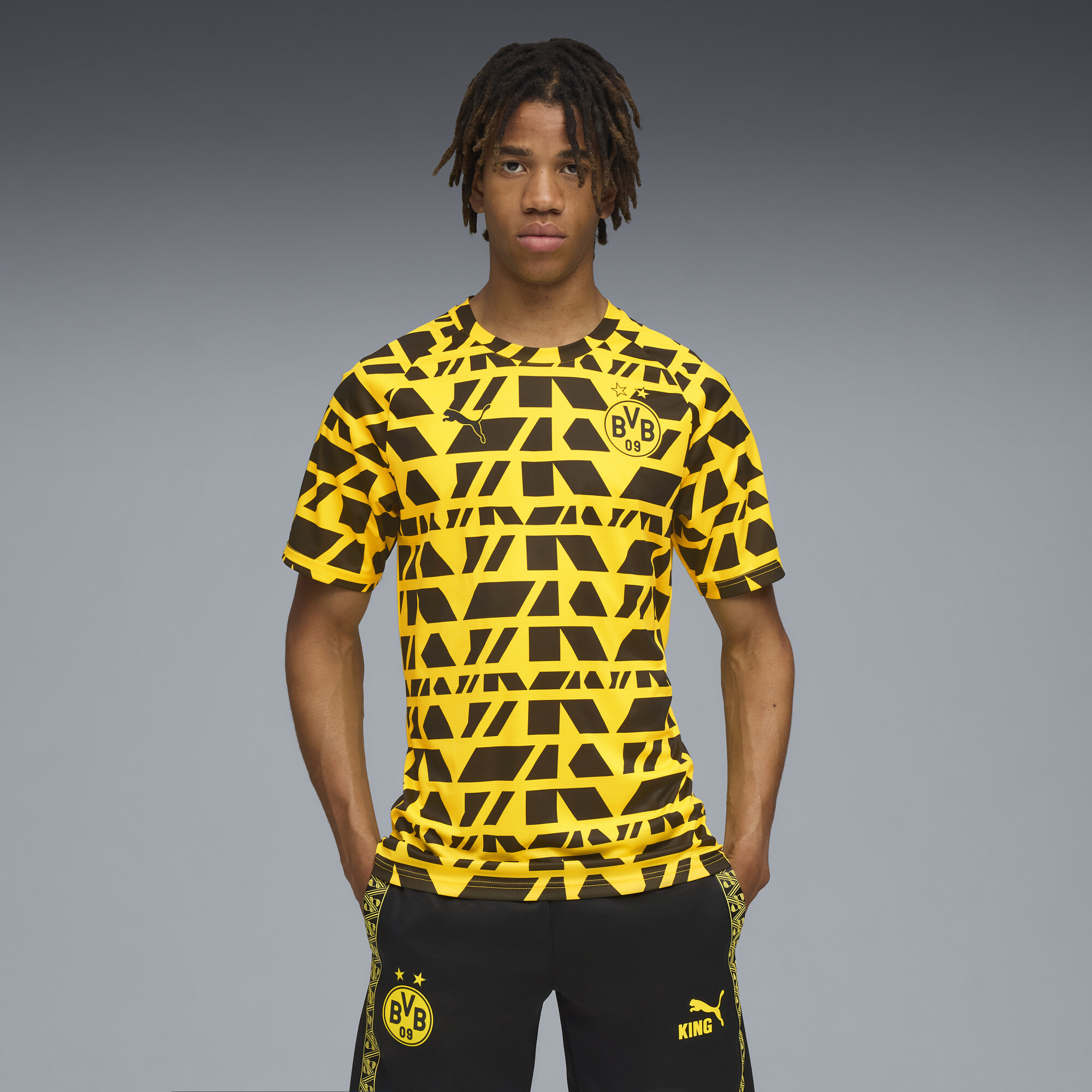 PUMA Borussia Dortmund pre-match shirt voor Heren, Zwart/Geel, Maat S thumbnail 6
