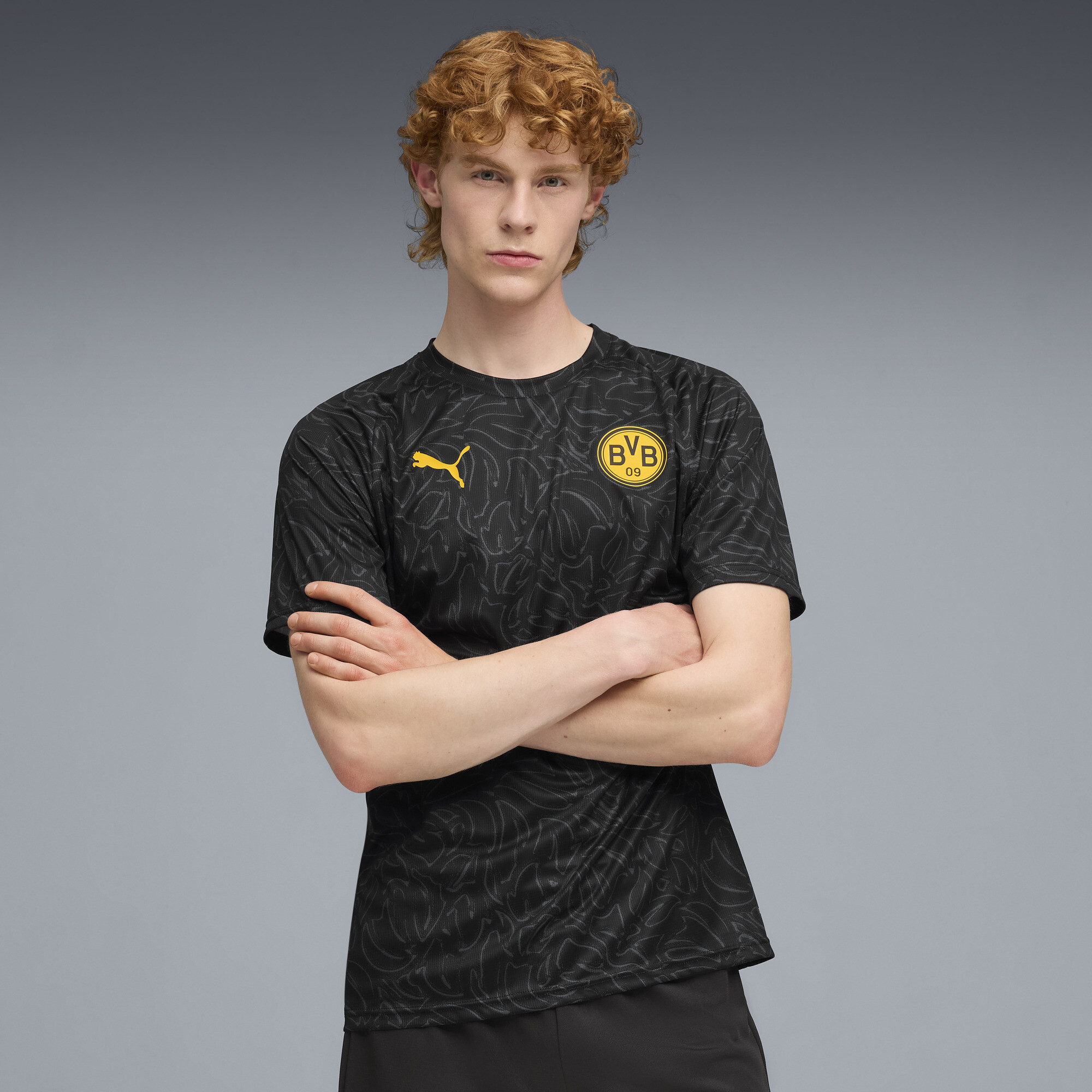 PUMA Borussia Dortmund pre-match shirt voor Heren, Zwart/Geel, Maat XXL thumbnail 6