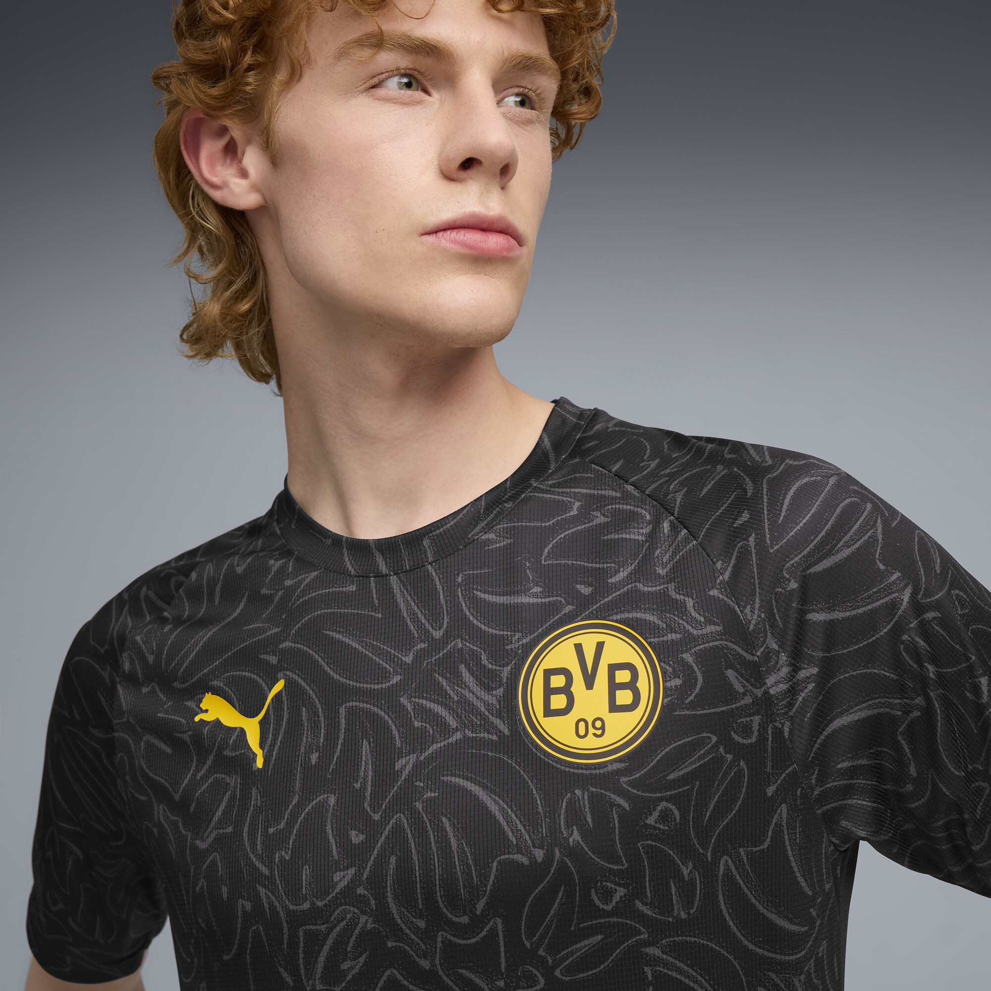 PUMA Borussia Dortmund pre-match shirt voor Heren, Zwart/Geel, Maat XXL thumbnail 5