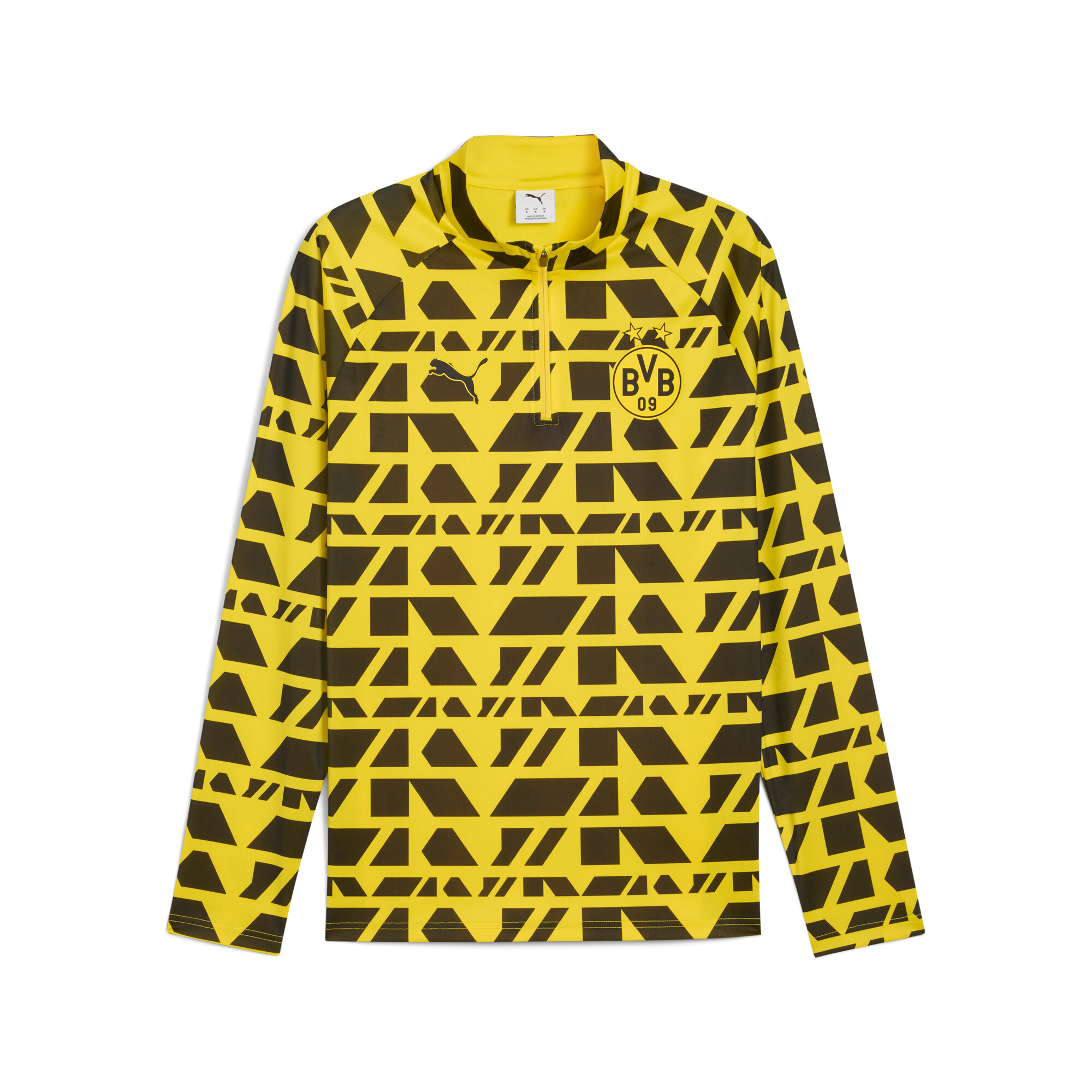 PUMA Borussia Dortmund prematch-top met kwartrits voor Heren, Zwart/Geel, Maat 3XL