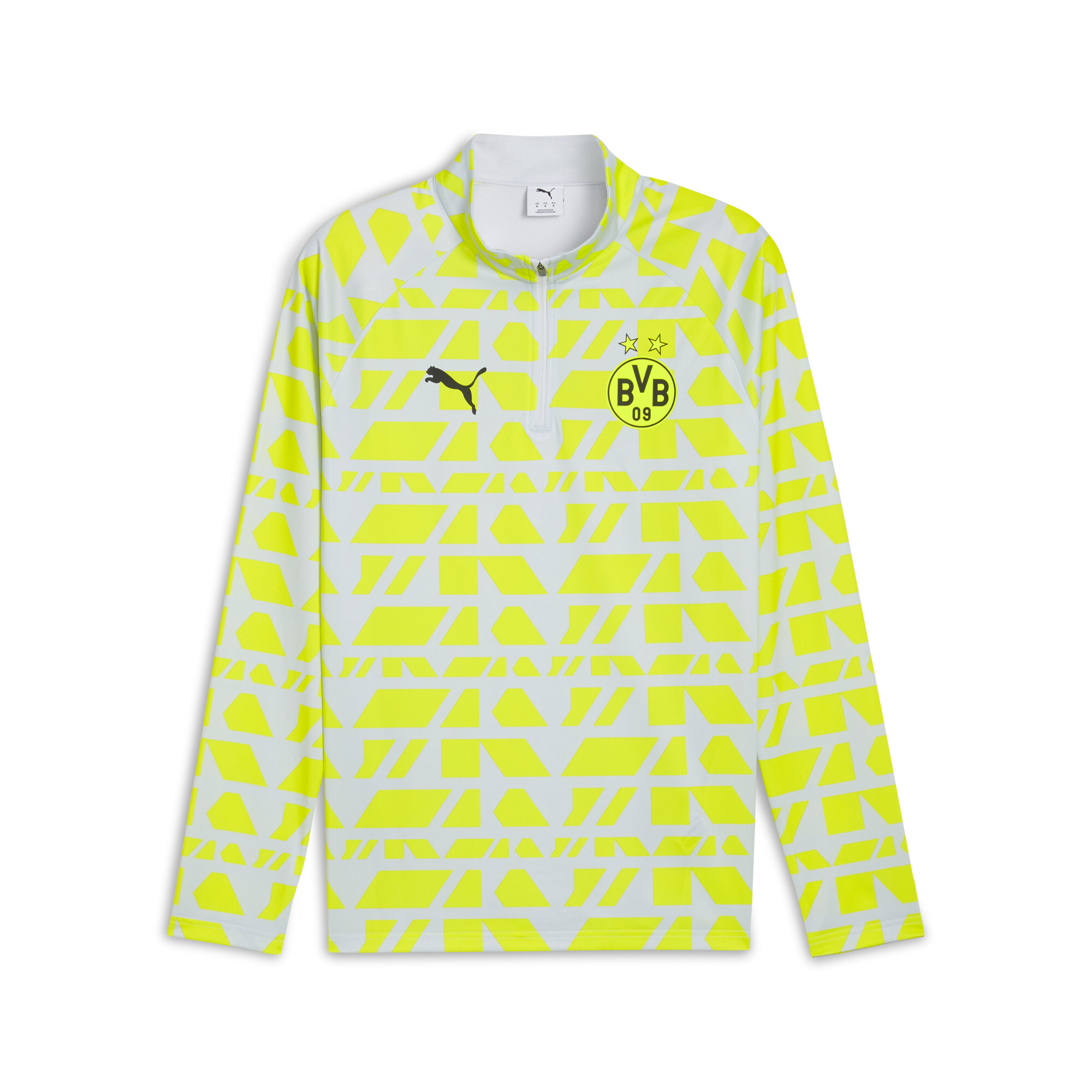 PUMA Borussia Dortmund prematch-top met kwartrits voor Heren, Geel/Zilver, Maat 3XL