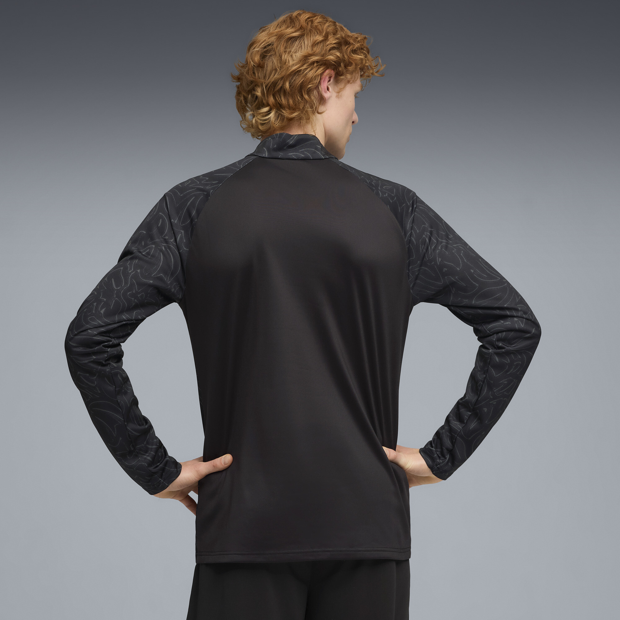 PUMA Borussia Dortmund prematch-top met kwartrits voor Heren, Zwart/Geel, Maat XL thumbnail 3