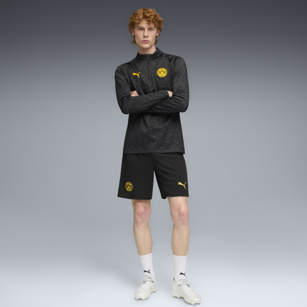 Borussia Dortmund Pre-match Quarter-Zip Top Men, PUMA Black-Yellow Sizzle, large-ZAF