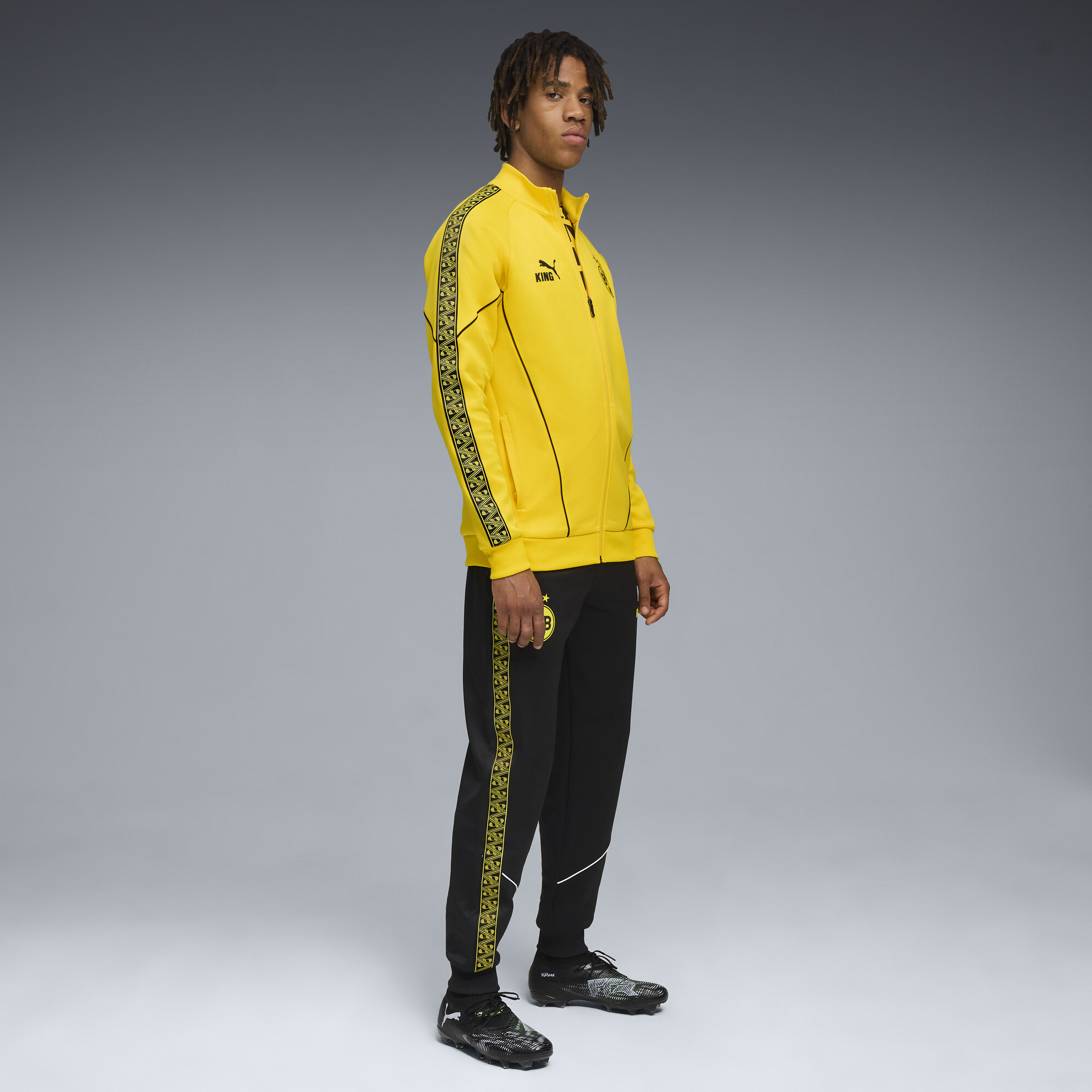 PUMA Borussia Dortmund KING Anthem jack voor Heren, Zwart/Geel, Maat XL thumbnail 6