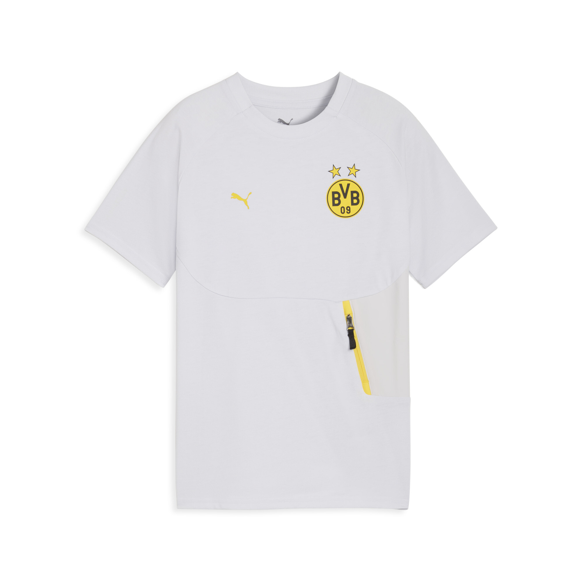 Borussia Dortmund PUMATECH T-shirt met zak, Geel/Zilver, Maat 11-12Y thumbnail 3