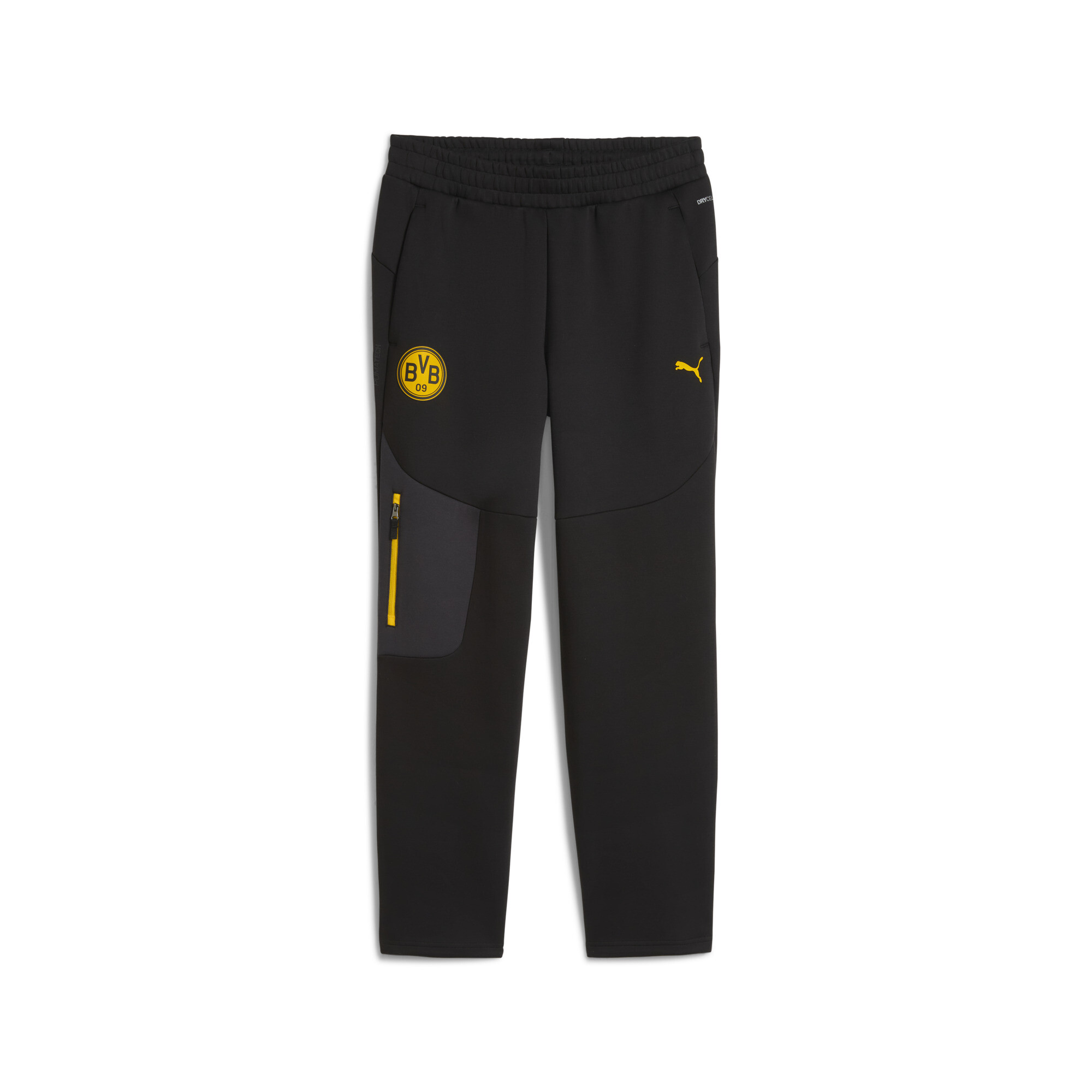 Borussia Dortmund PUMATECH sweatpant voor Heren, Zwart/Geel, Maat M
