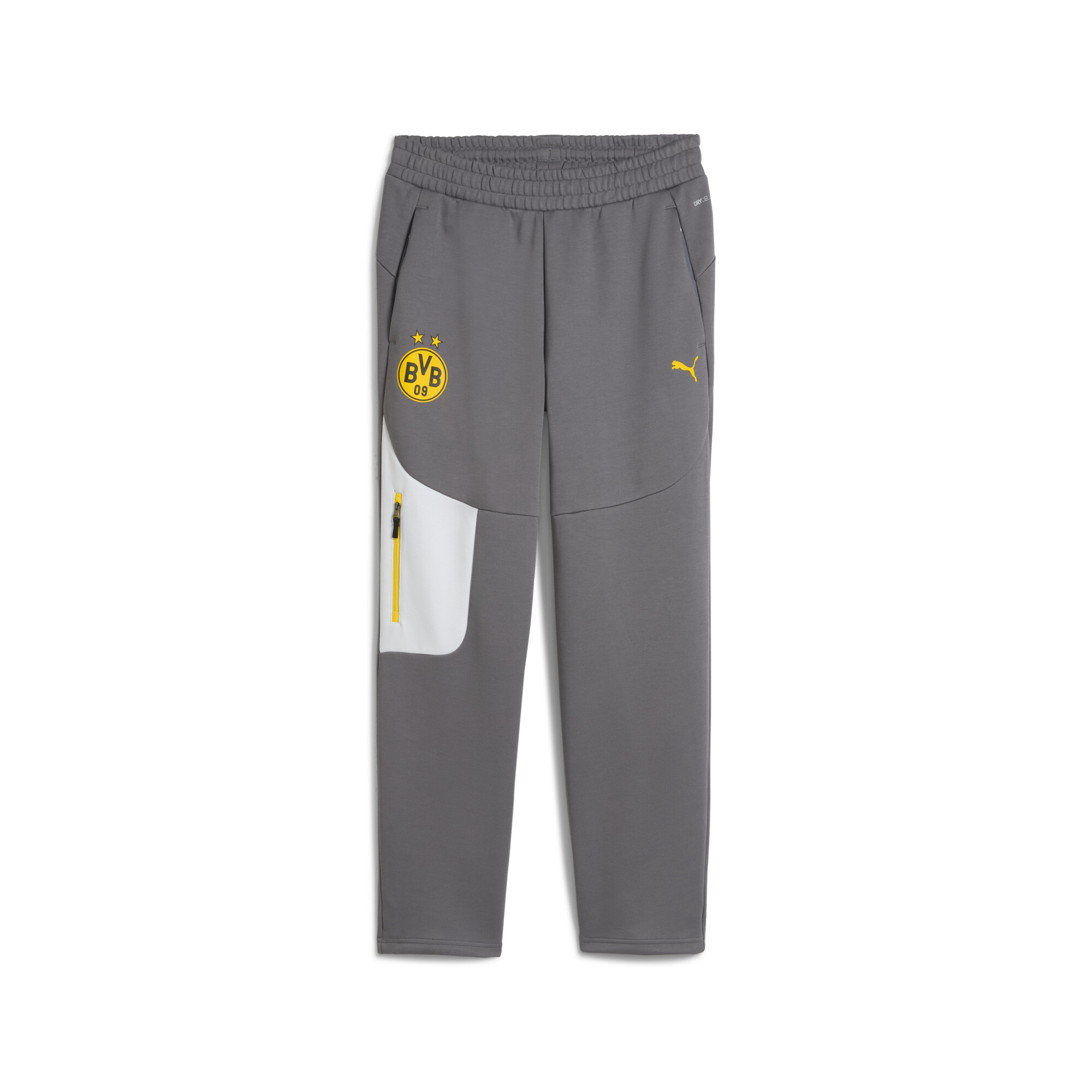 Borussia Dortmund PUMATECH sweatpant voor Heren, Grijs/Geel, Maat M